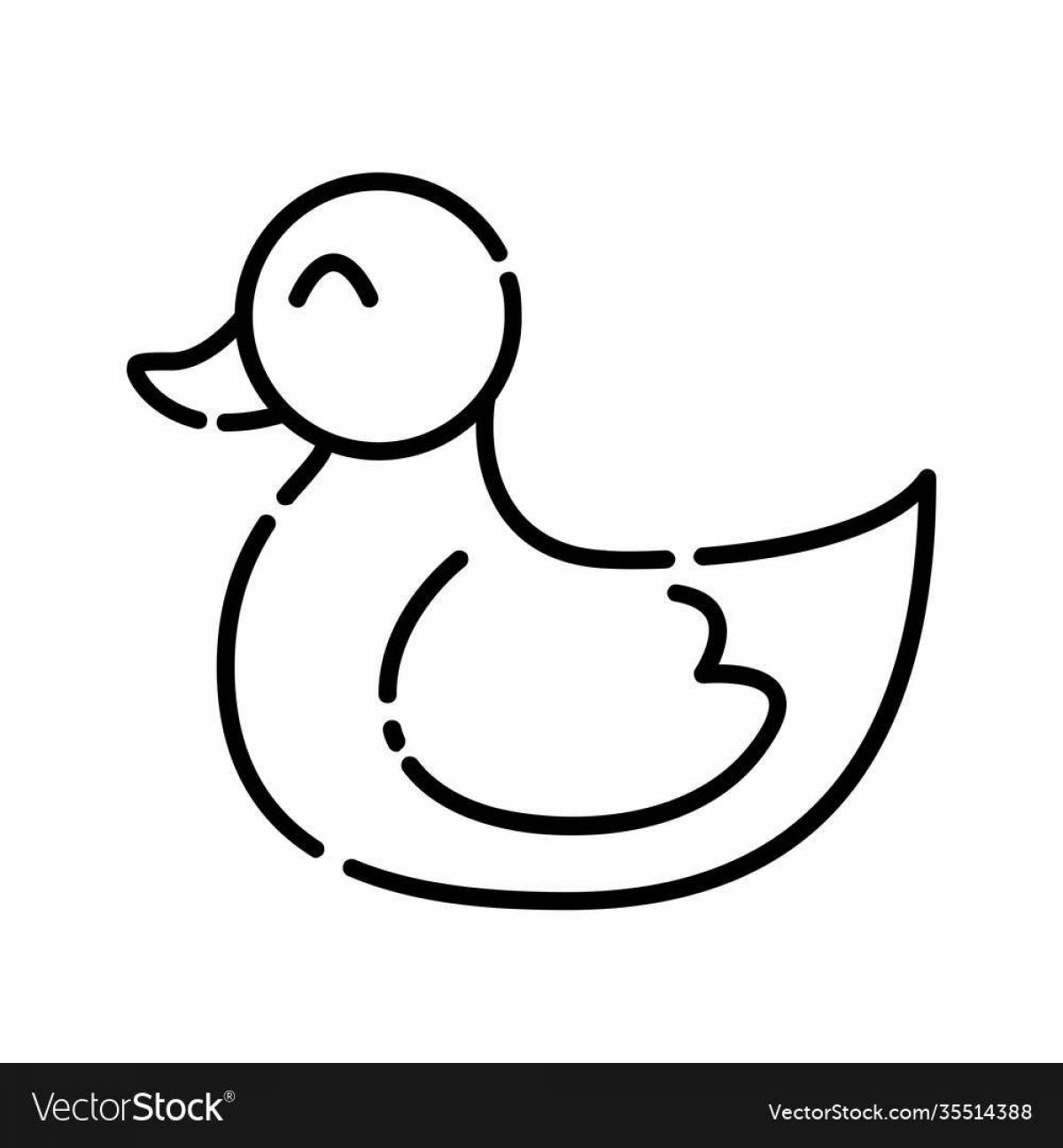 Adorable Dymkovo duck coloring book for little kids