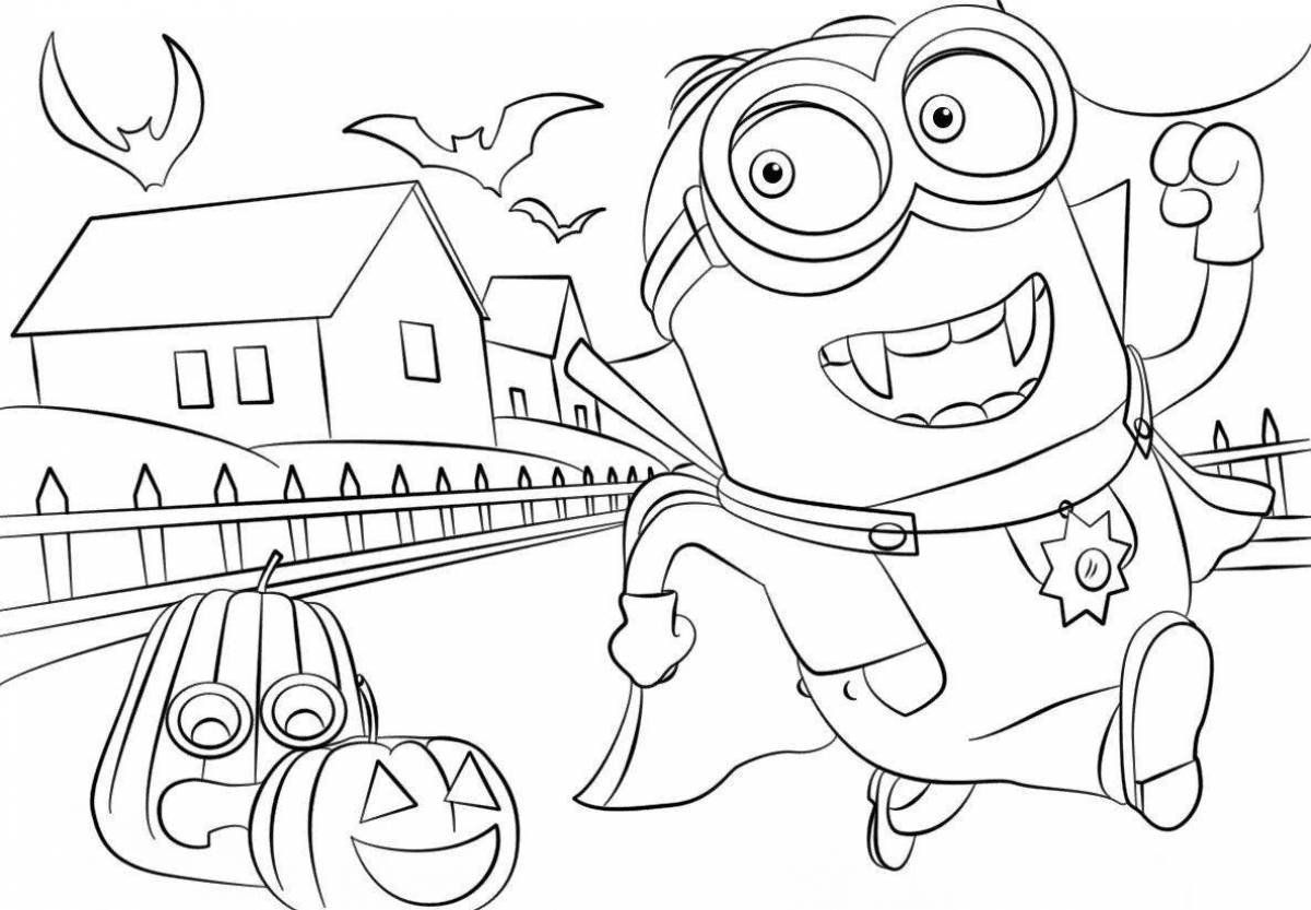 Minion funny coloring pages