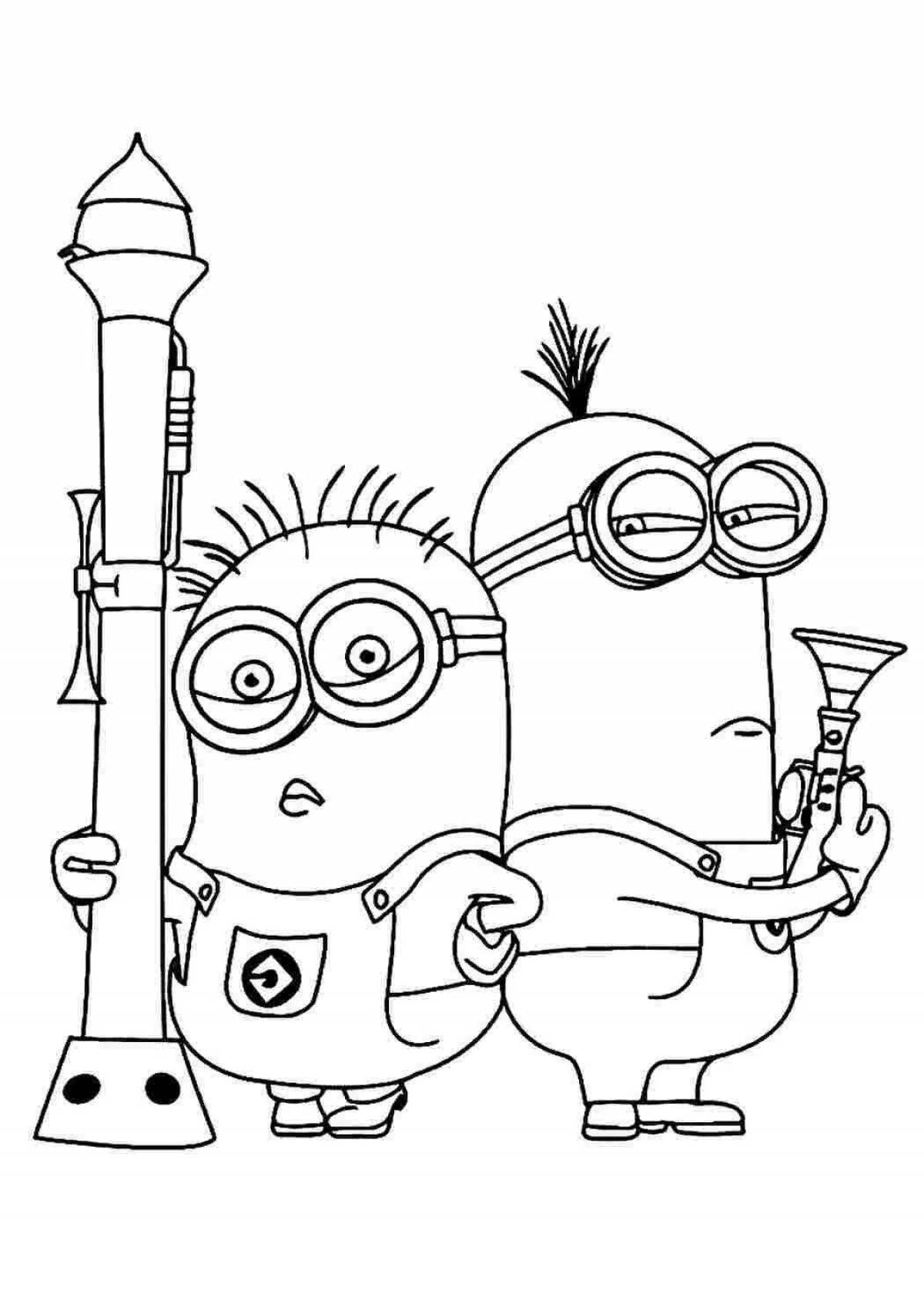 Animated minions coloring pages