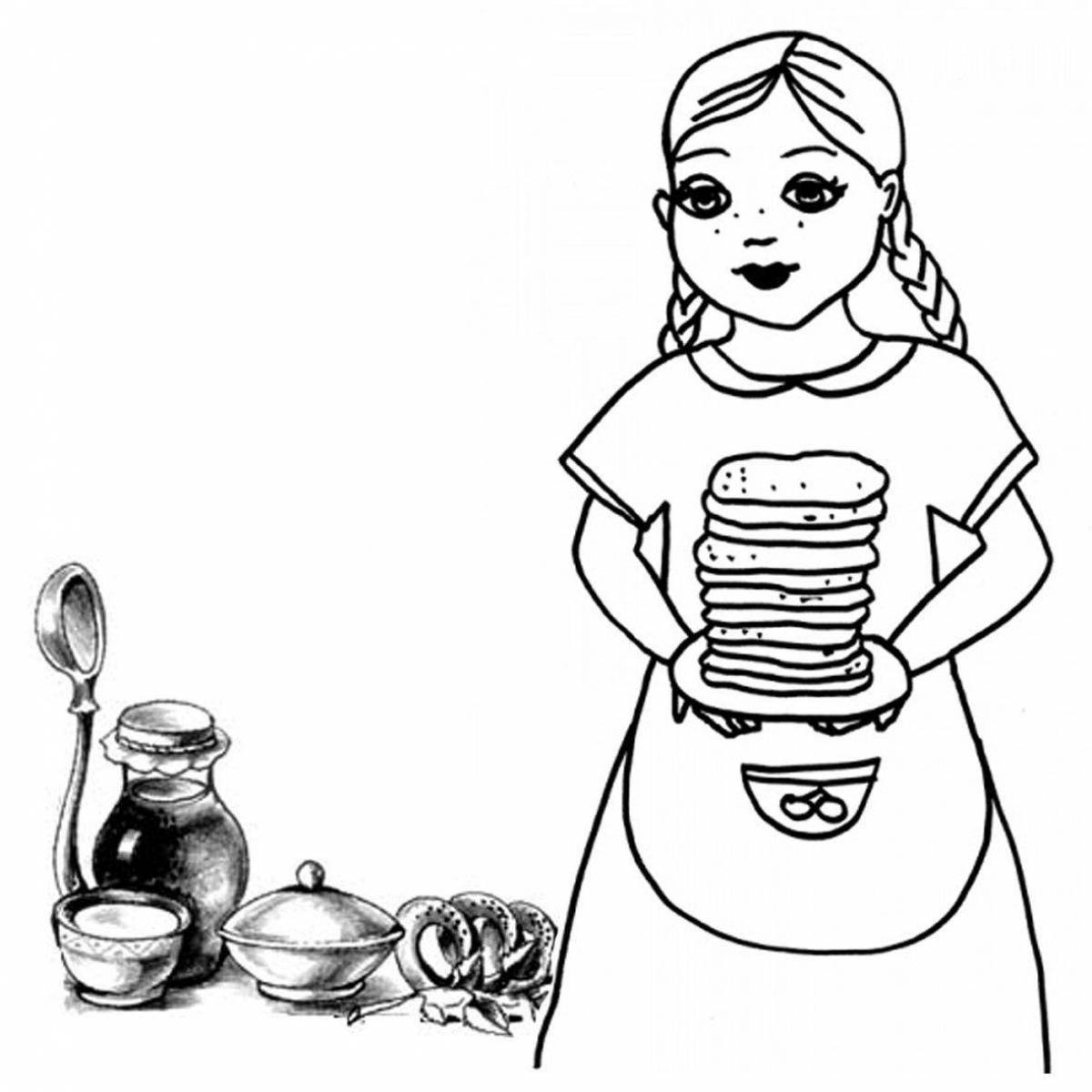 Красочная раскраска масленица