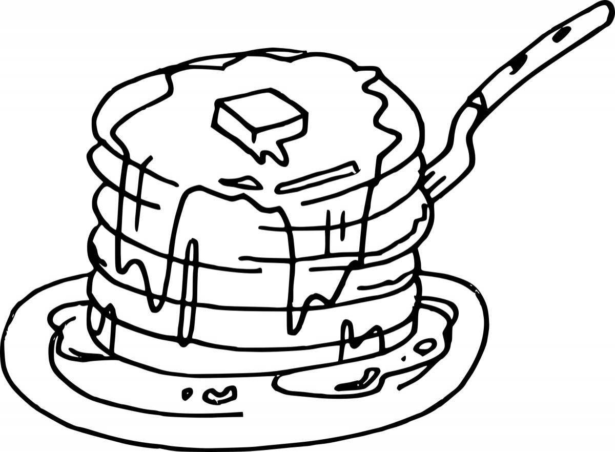 Shrovetide coloring page with colored splashes