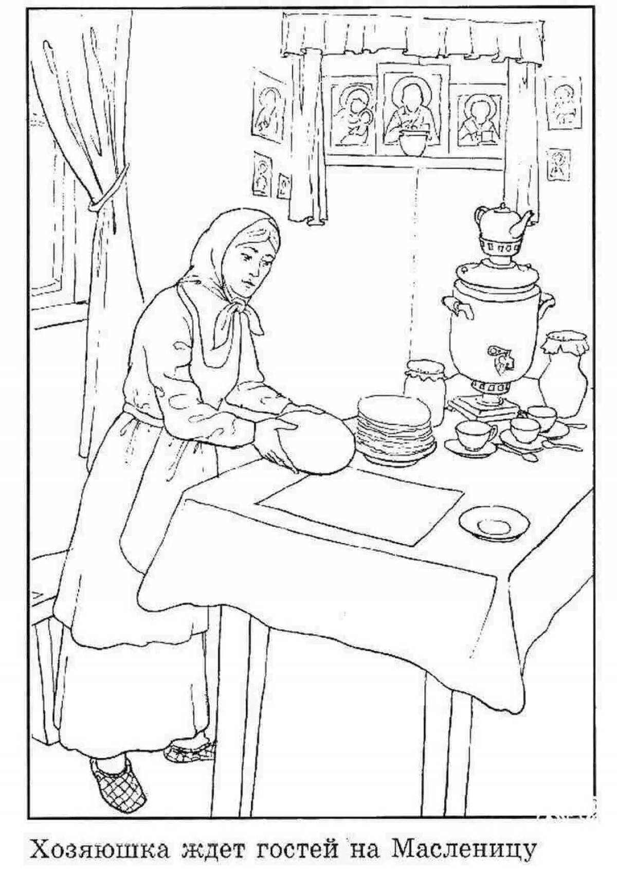 Color-wild maslenitsa coloring page