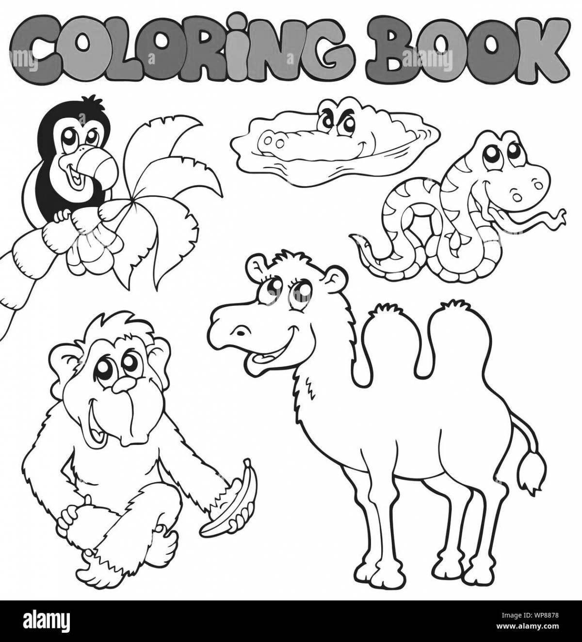 Раскраска «веселый зоопарк» для детей 3-4 лет