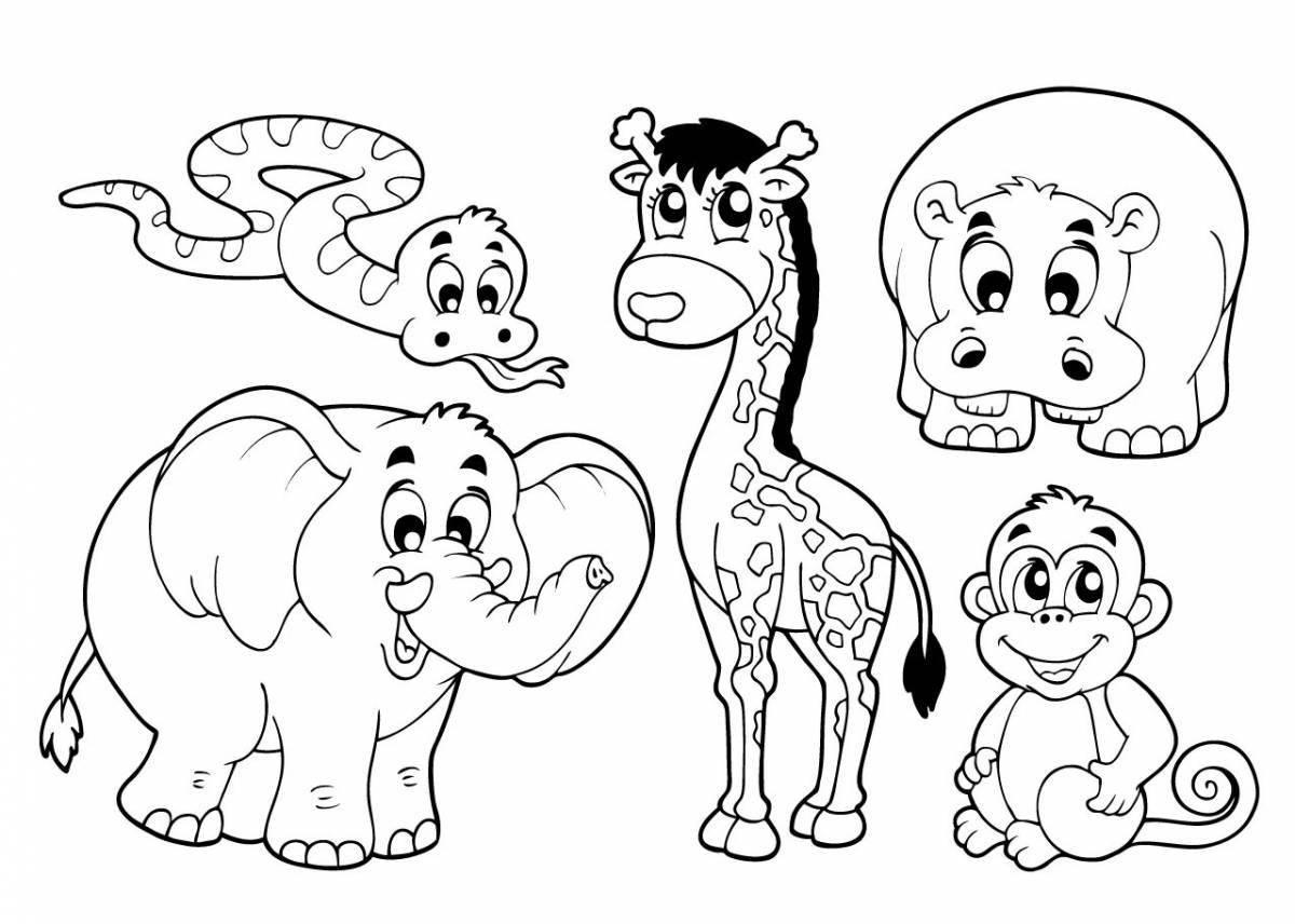 Игривая раскраска зоопарка для детей 3-4 лет
