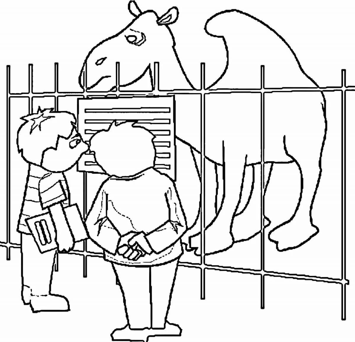 Creative zoo coloring book for 3-4 year olds