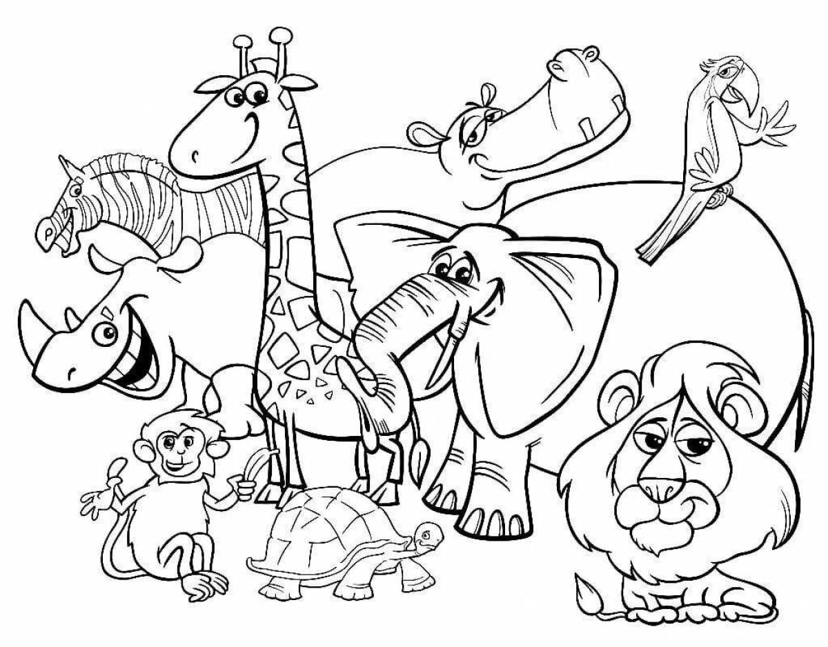 Amazing zoo coloring book for 3-4 year olds