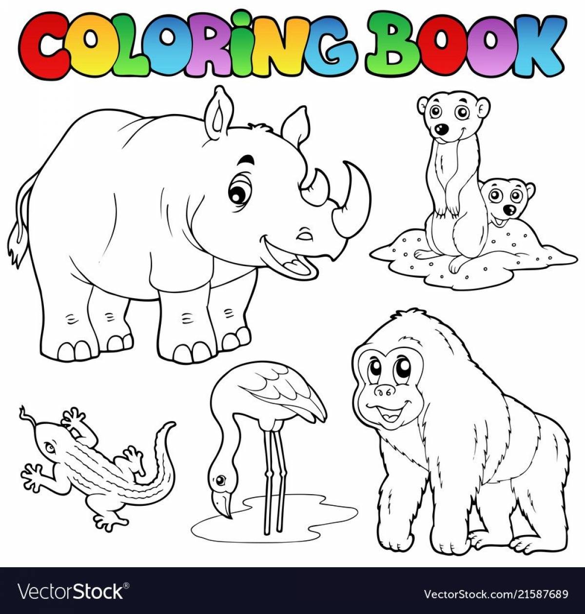 Fun zoo coloring book for 3-4 year olds