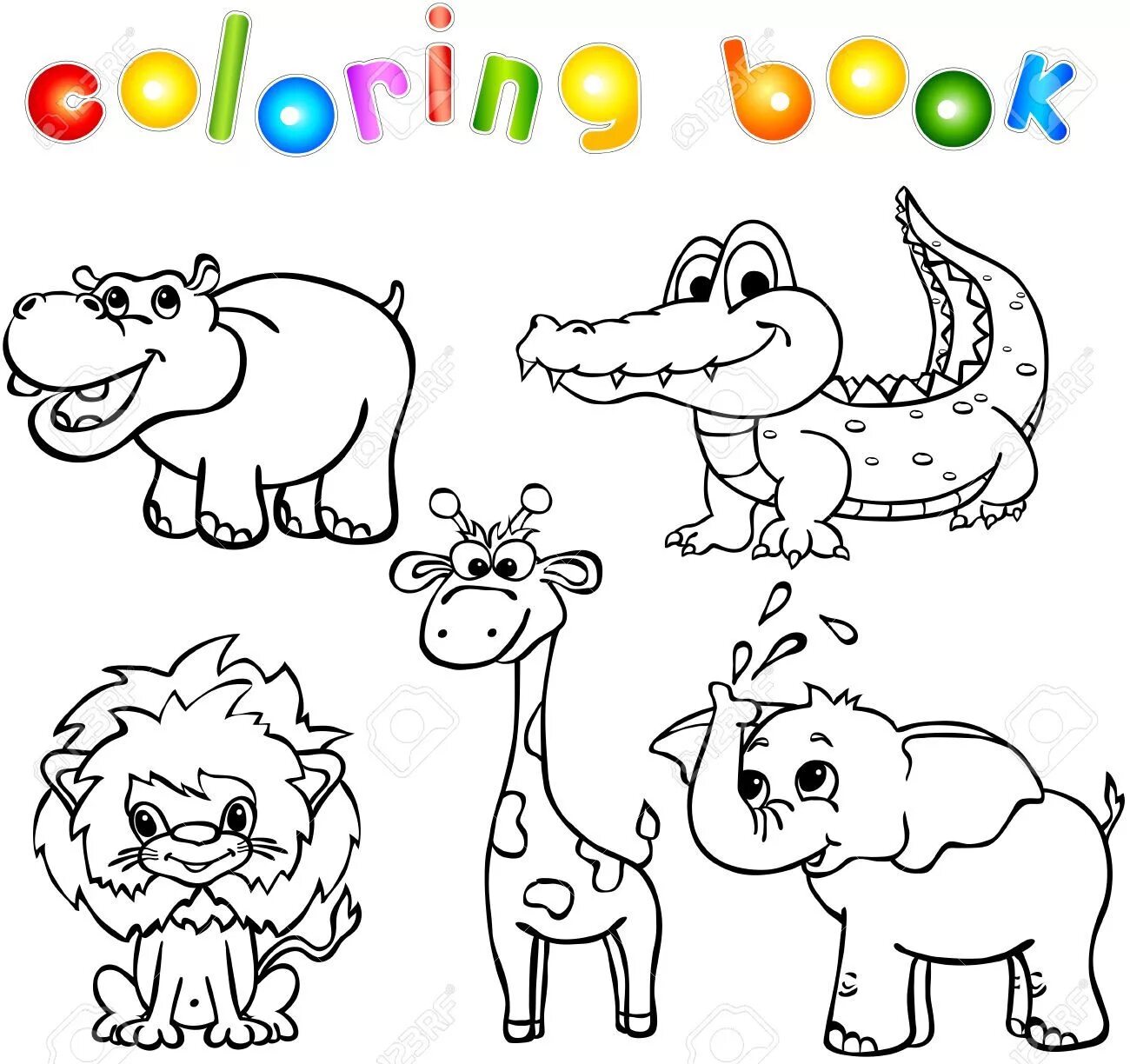 Zoo live coloring book for 3-4 year olds