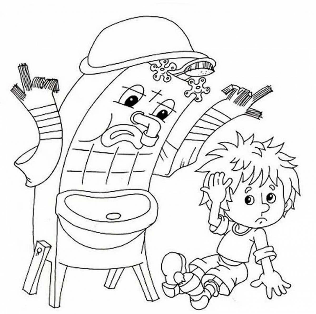 Color-creative moidodyr coloring page for children 3-4 years old