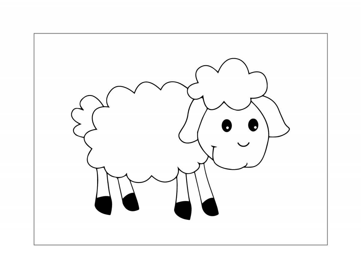 Красочная раскраска овца для детей 3-4 лет