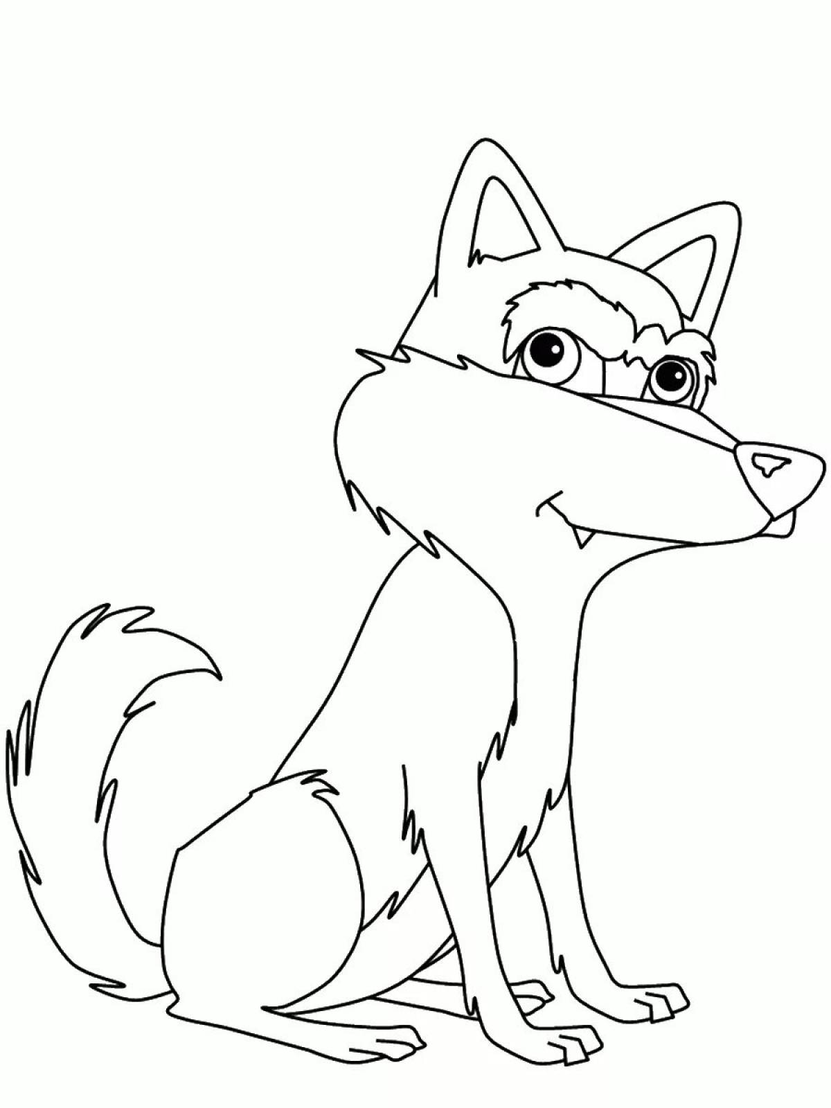 Fairy foxes and wolves coloring pages for kids
