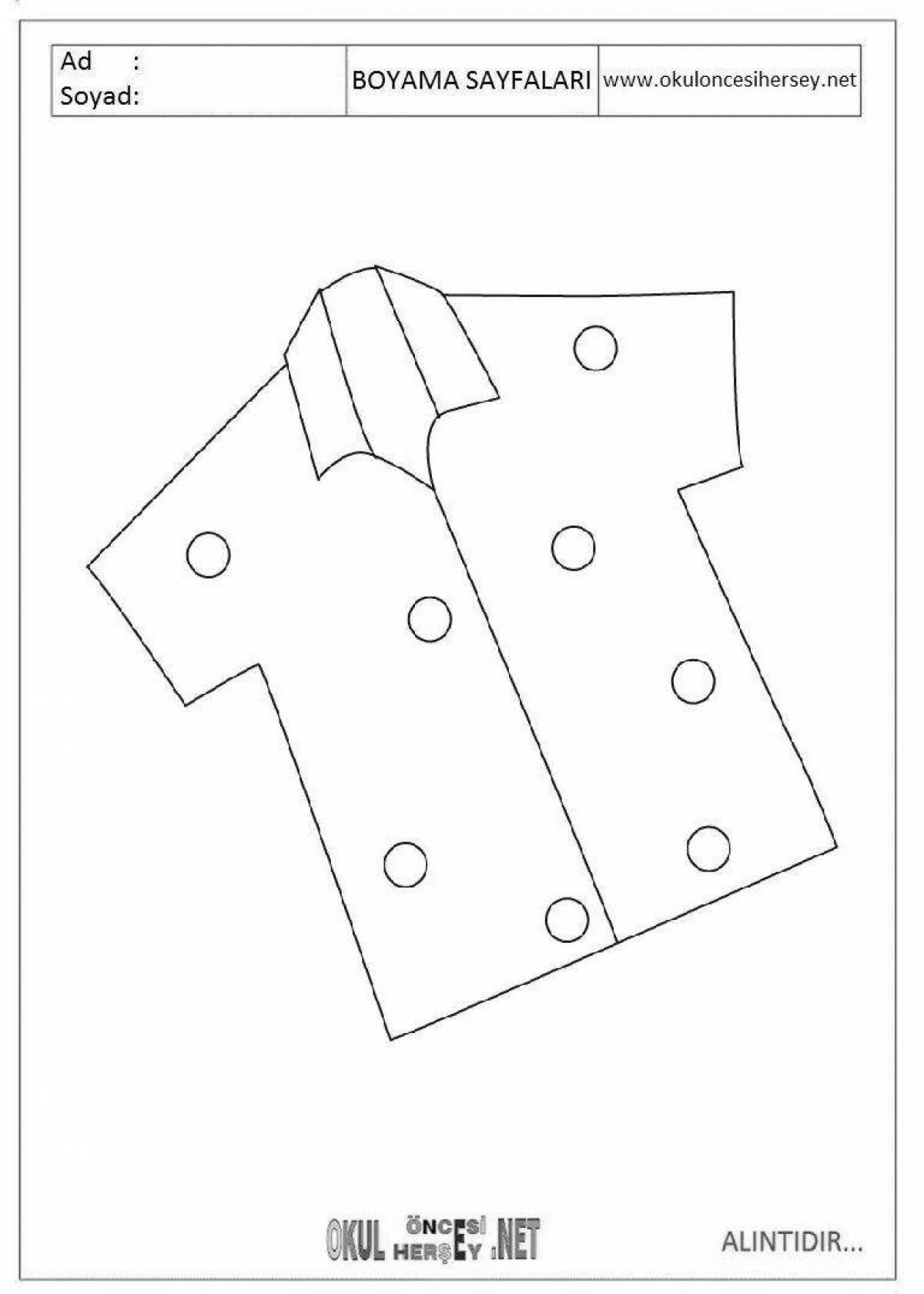 Adorable coloring shirt for 4-5 year olds