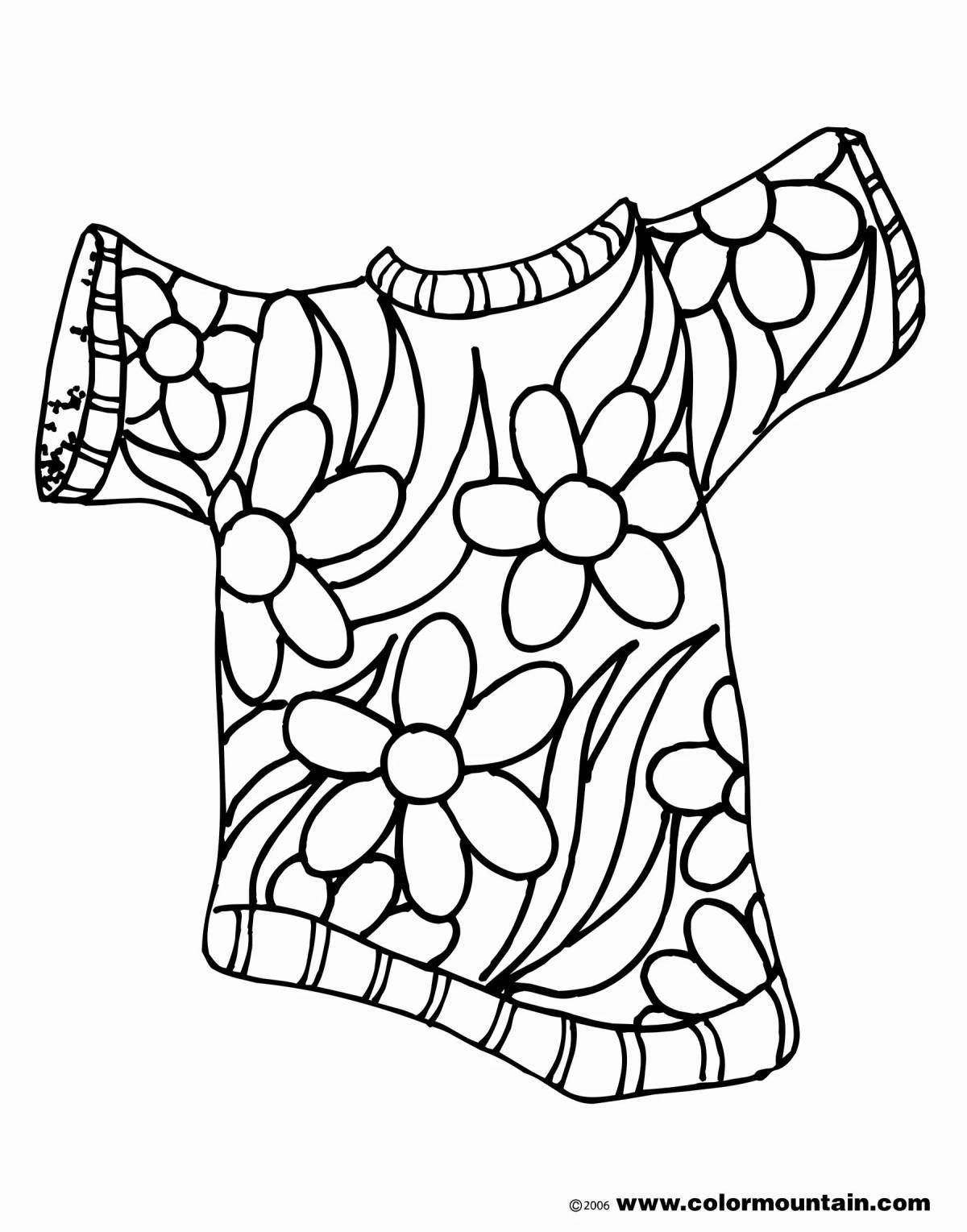 Fun coloring book with shirts for 4-5 year olds