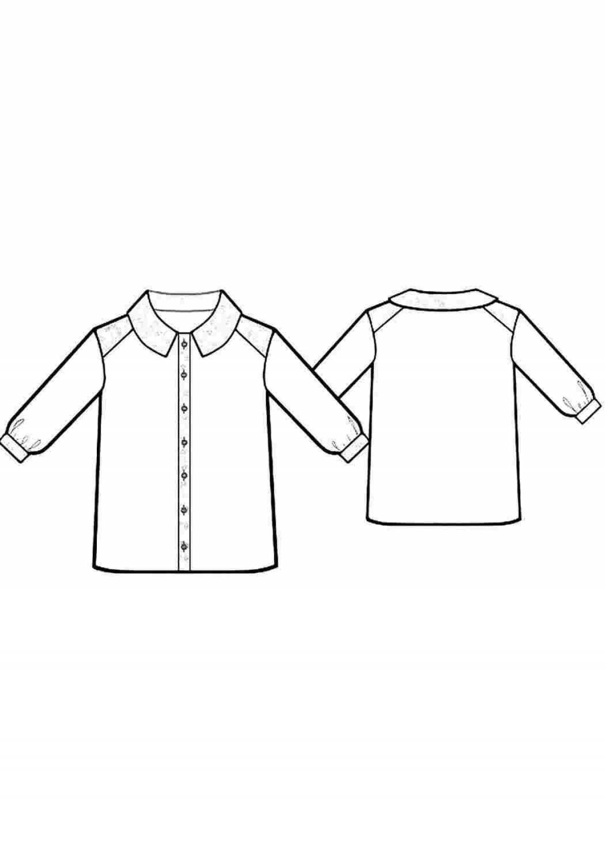 Interesting shirt coloring page for 4-5 year olds