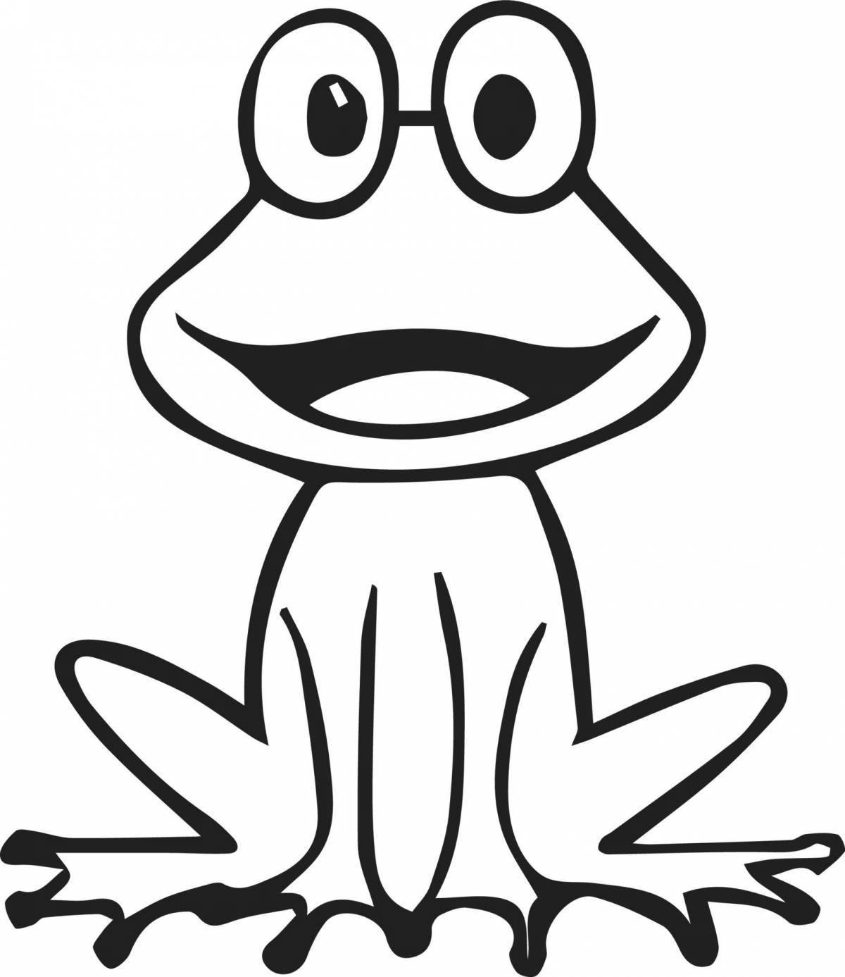Colourful frog coloring book for children 3-4 years old