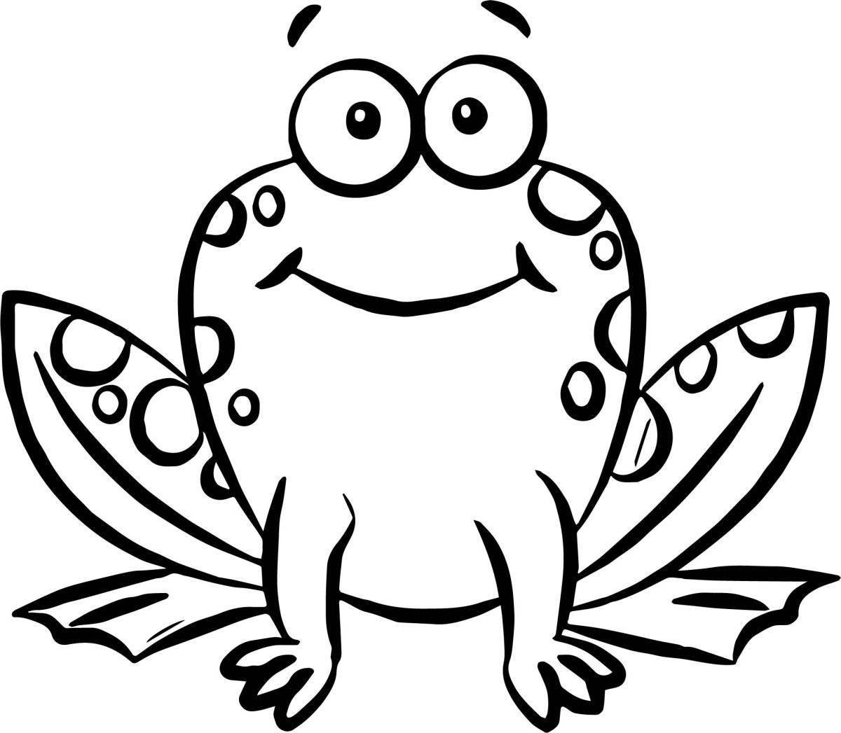 Fun coloring frog for children 3-4 years old