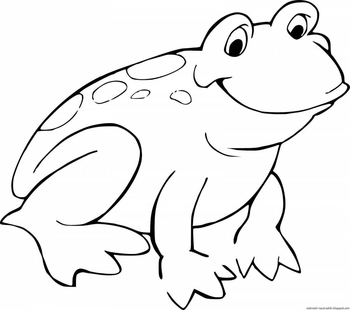 Милая лягушка-раскраска для детей 3-4 лет