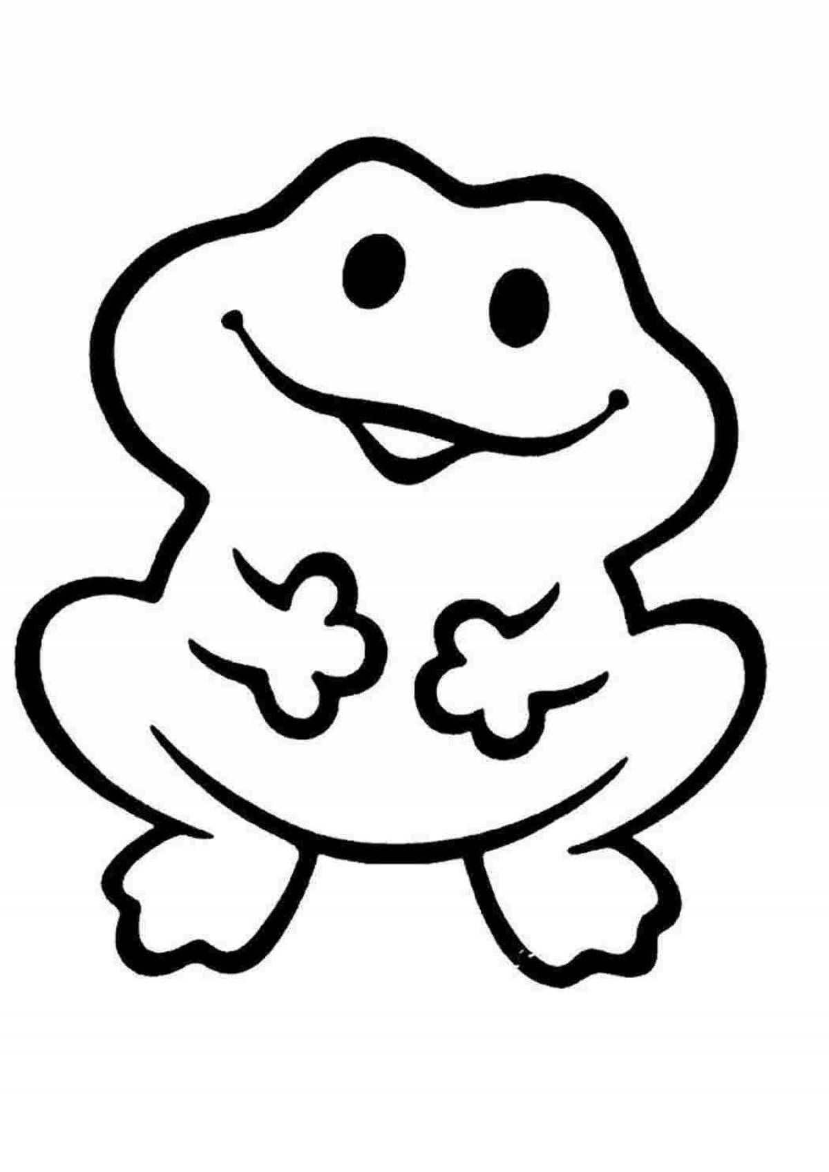 Очаровательная лягушка-раскраска для детей 3-4 лет