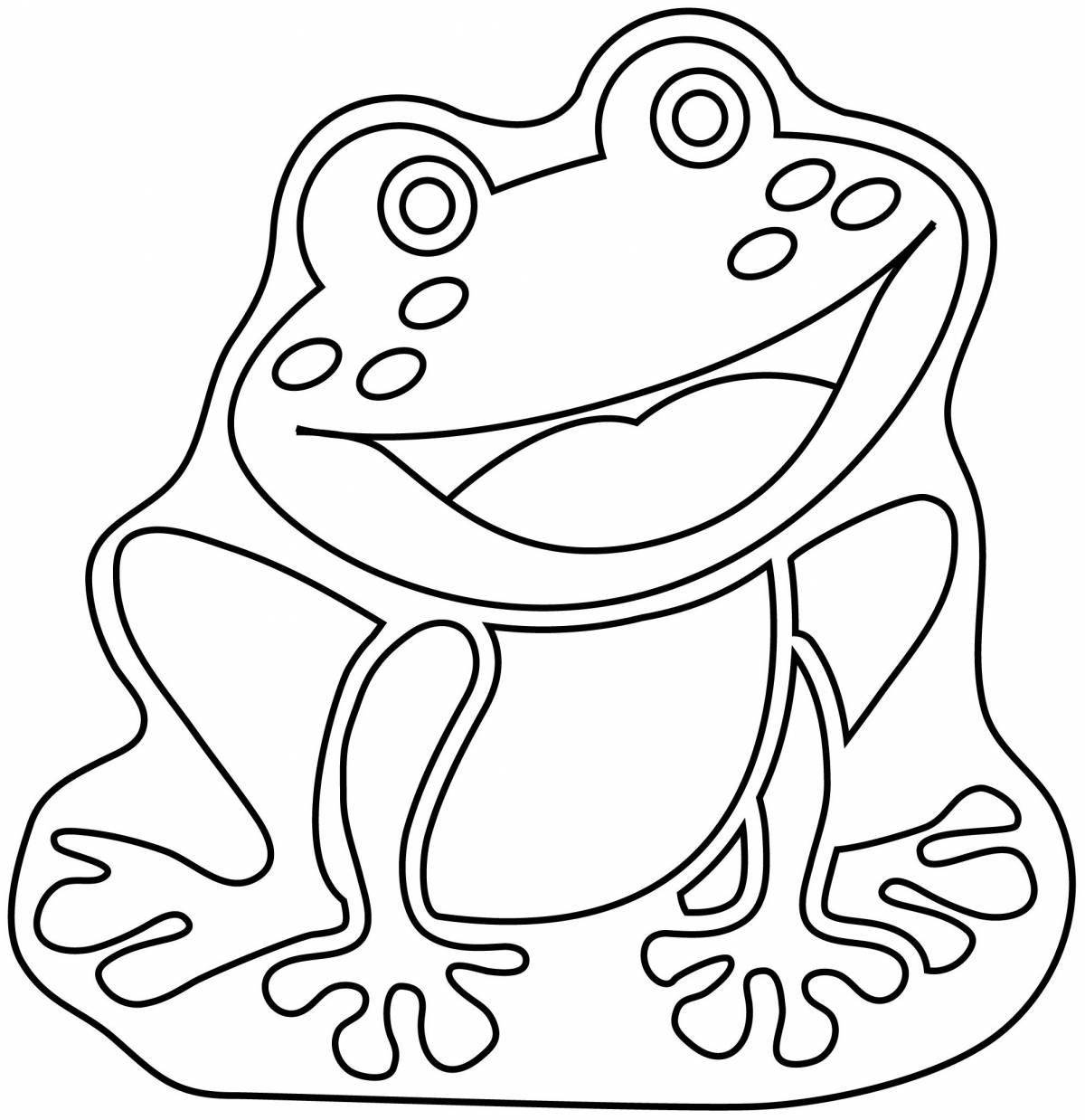 Colored explosive frog coloring book for 3-4 year olds