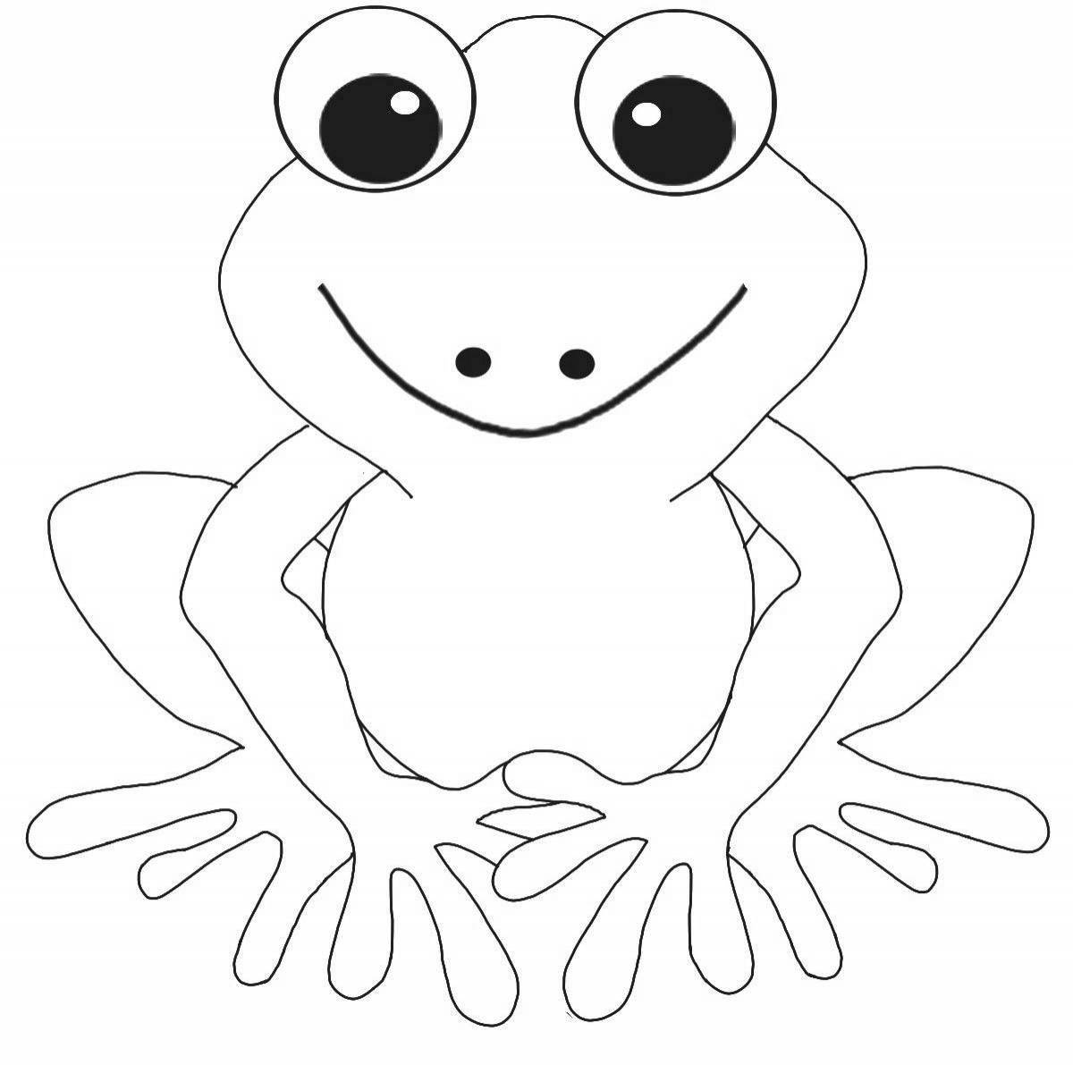 Цветная яркая лягушка раскраска для детей 3-4 лет