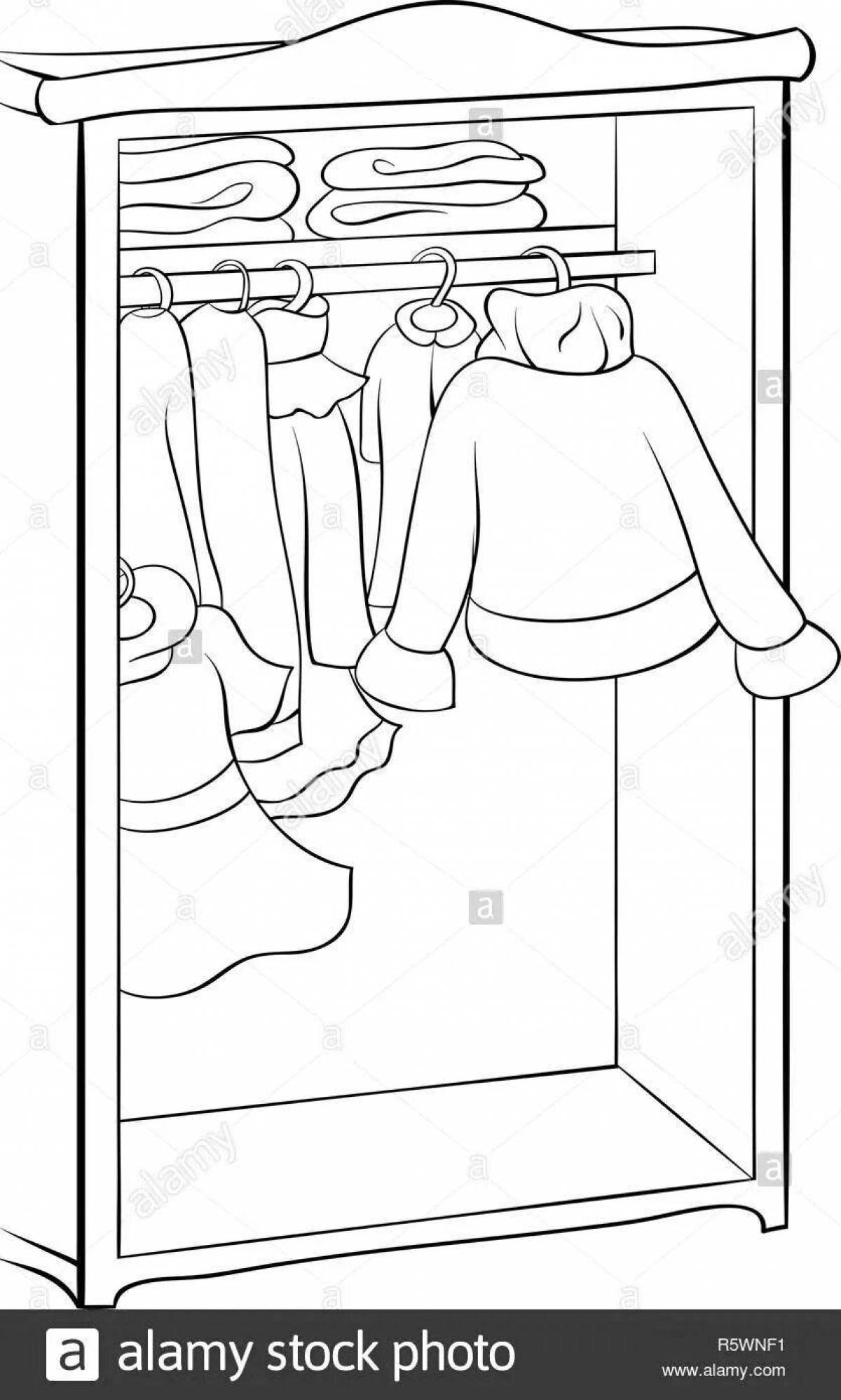 Exciting wardrobe coloring book for 3-4 year olds