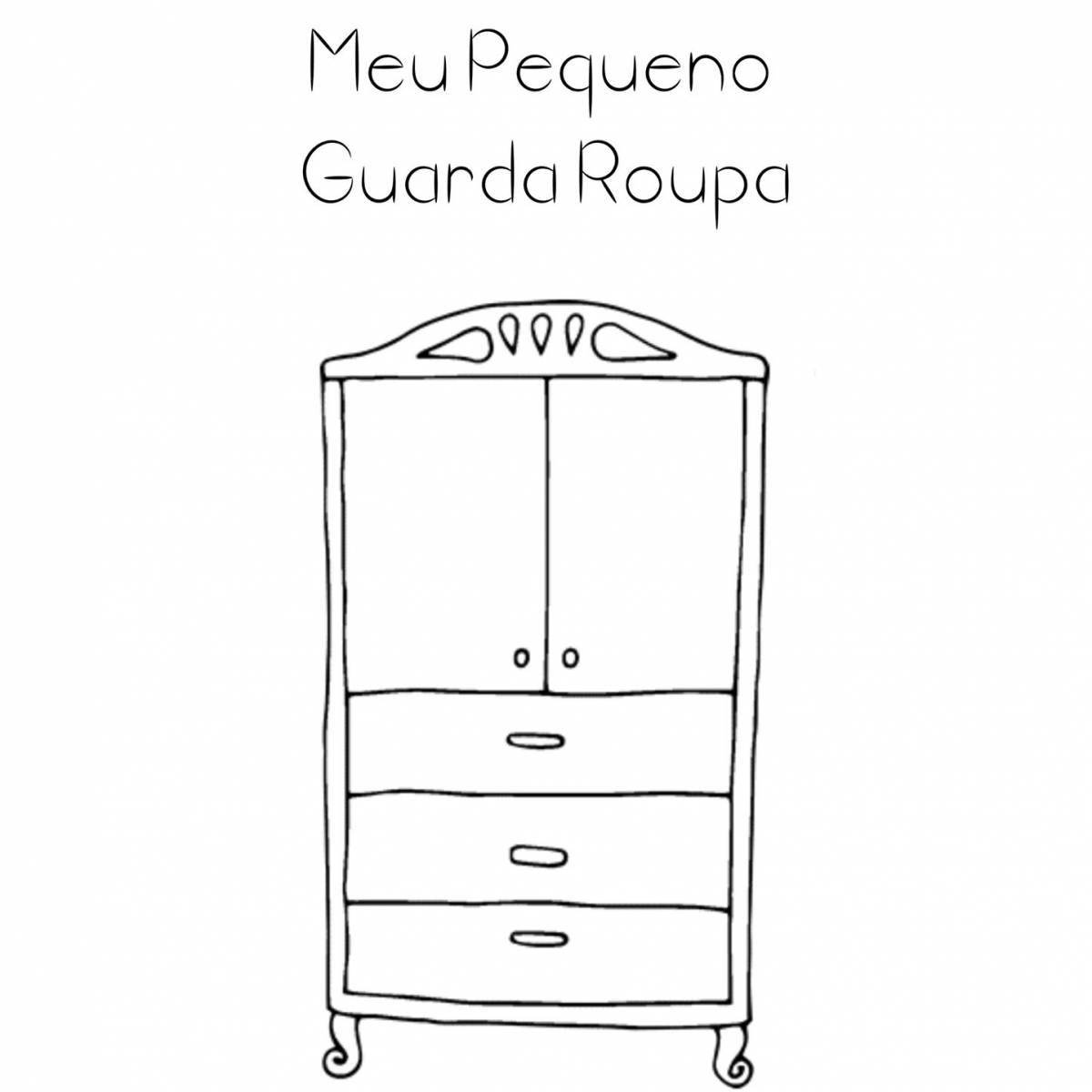 Разноцветная раскраска гардероба для детей 3-4 лет