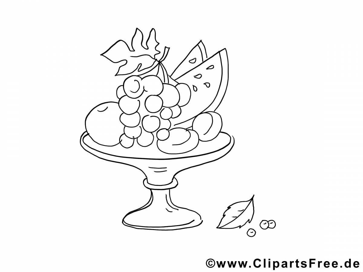 Living fruit bowl empty coloring book for kids