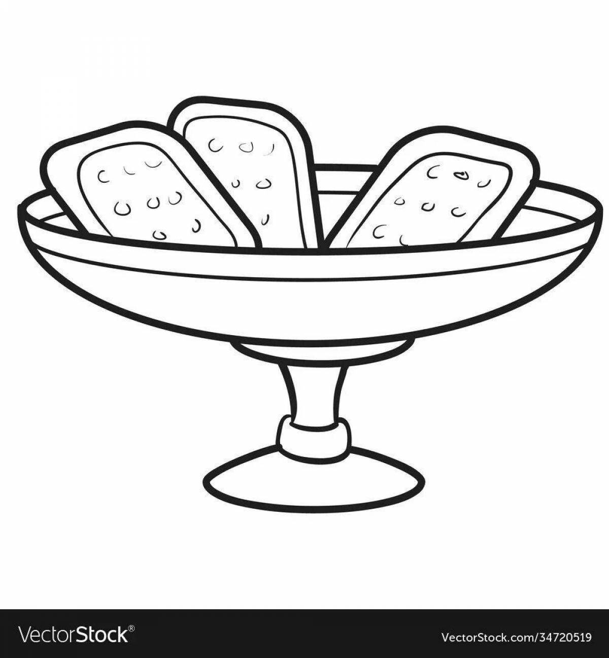 Attractive empty fruit bowl coloring book for kids