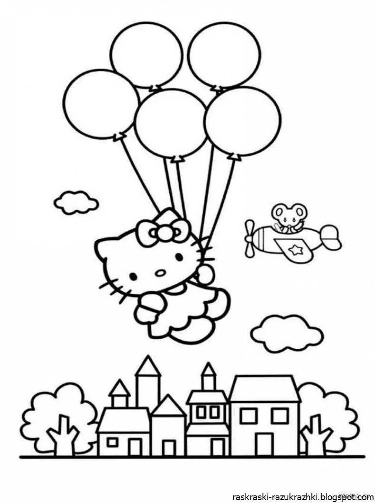 Coloring book joyful ball for children 3-4 years old