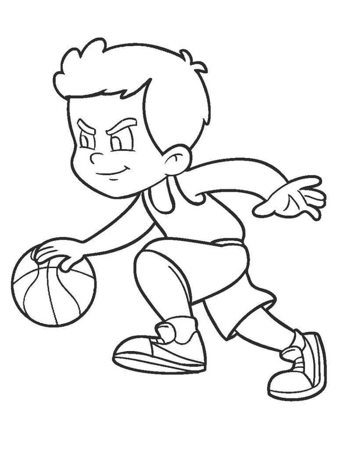 Creative sports coloring book for 3-4 year olds