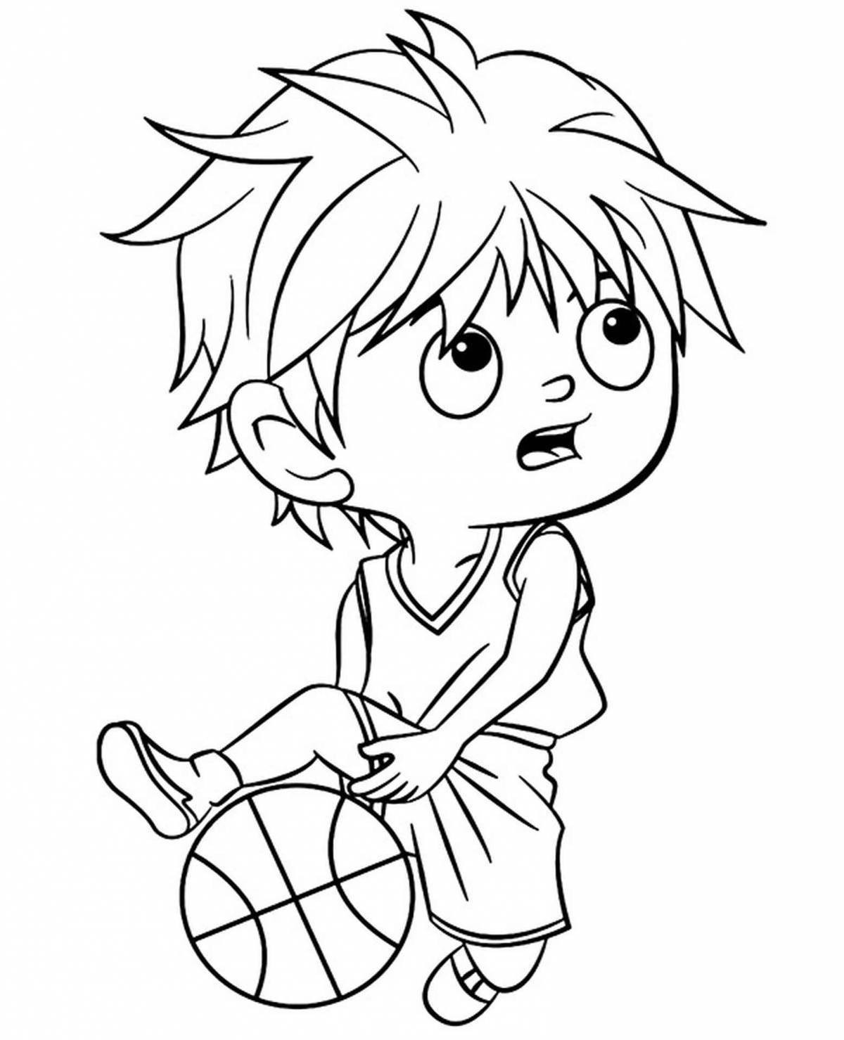 Adorable sports coloring book for 3-4 year olds