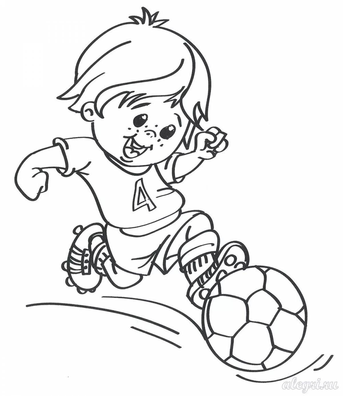 Color-frenzy sports coloring page for children 3-4 years old