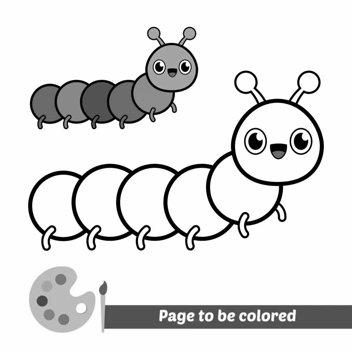 Fun coloring caterpillar for preschoolers