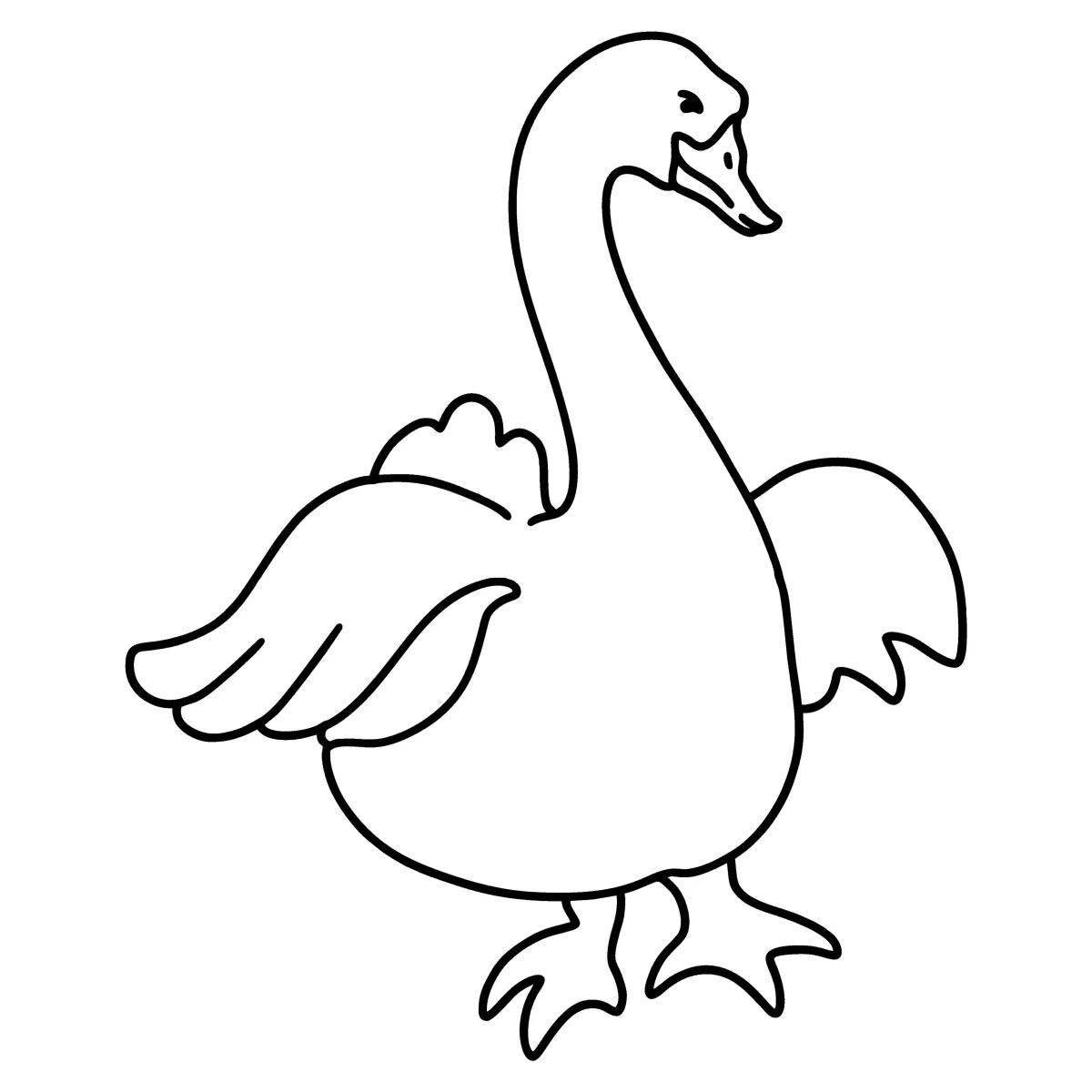 Adorable goose coloring book for 3-4 year olds