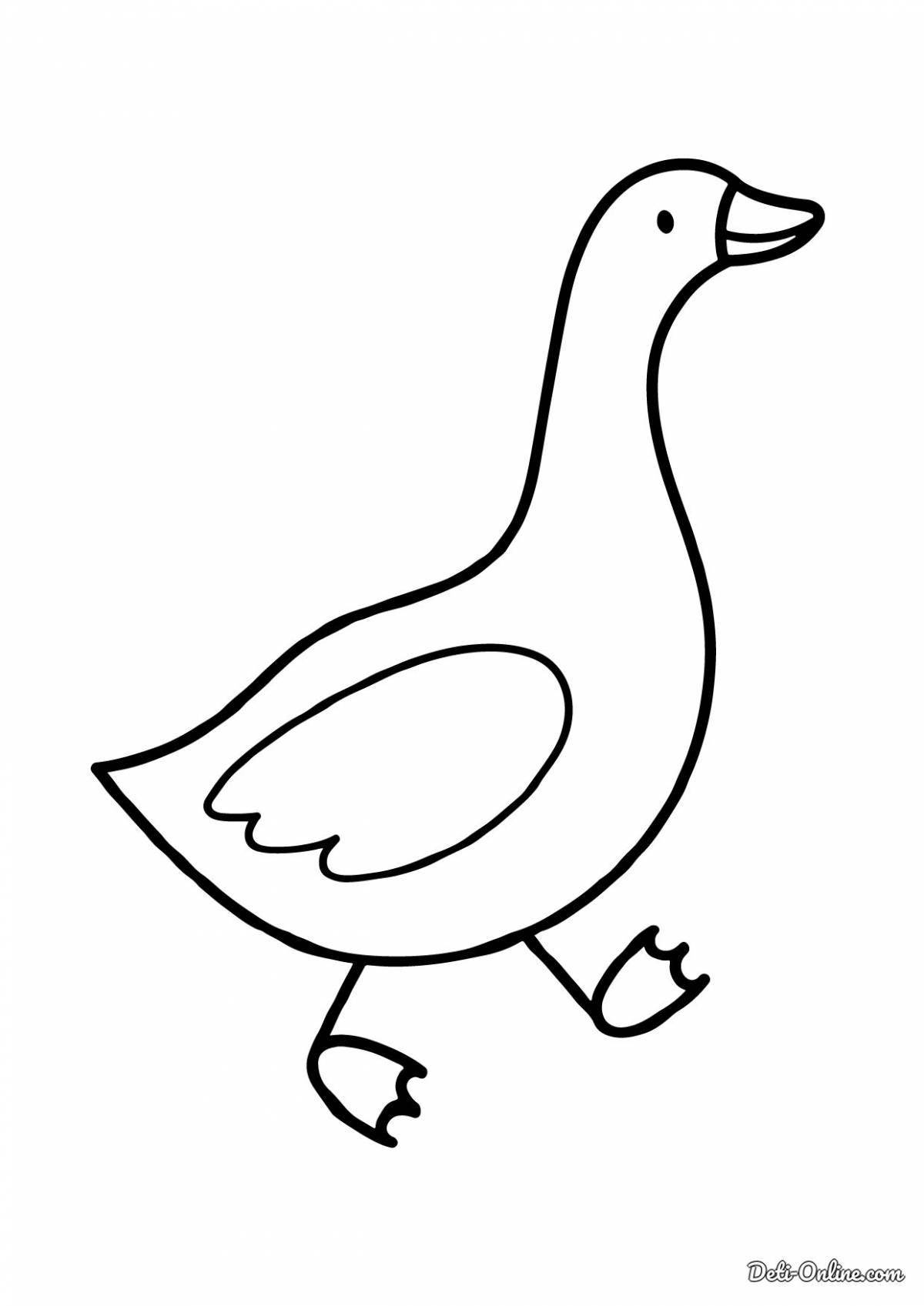 Cute goose coloring book for 3-4 year olds