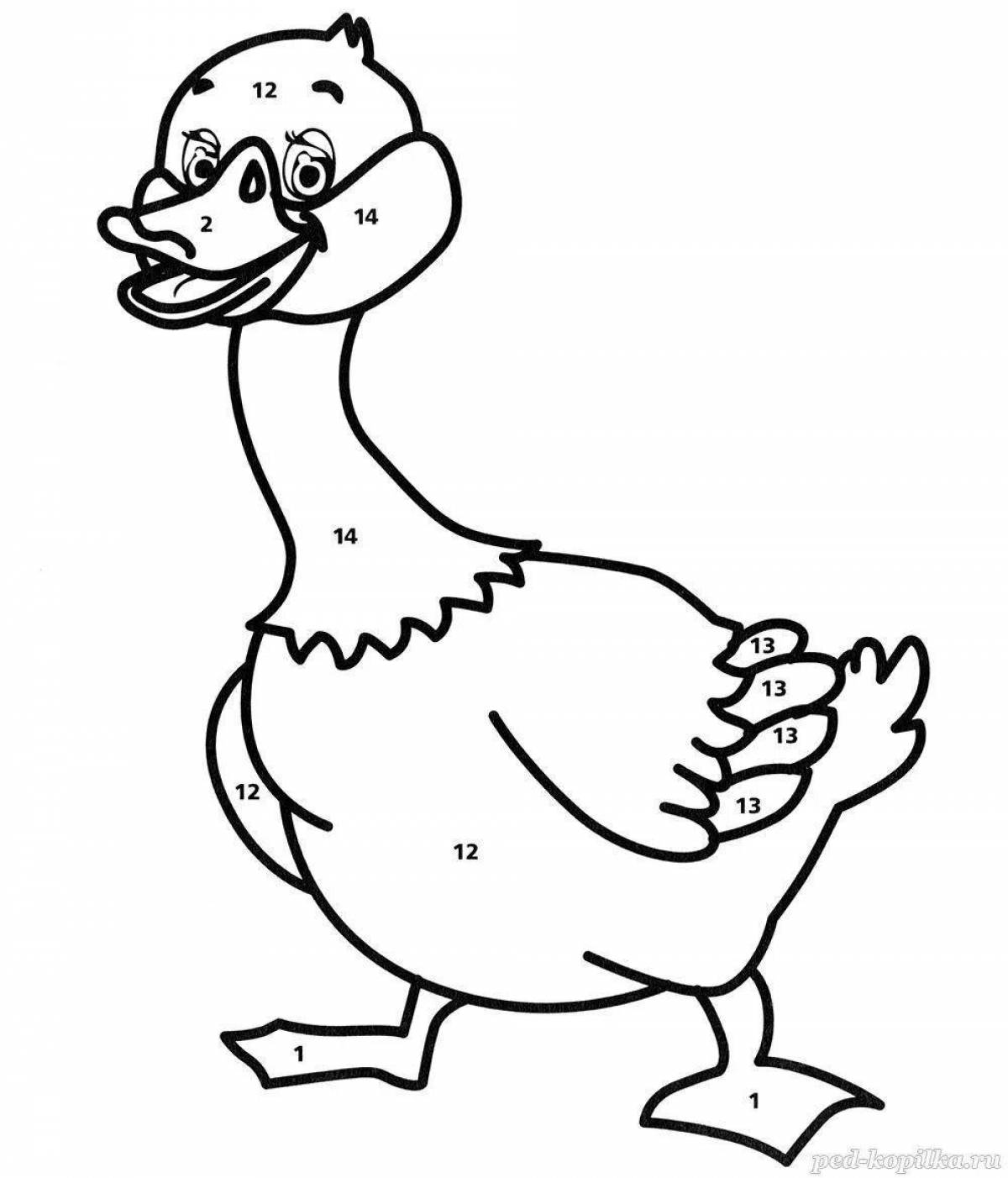 Adorable goose coloring book for 3-4 year olds