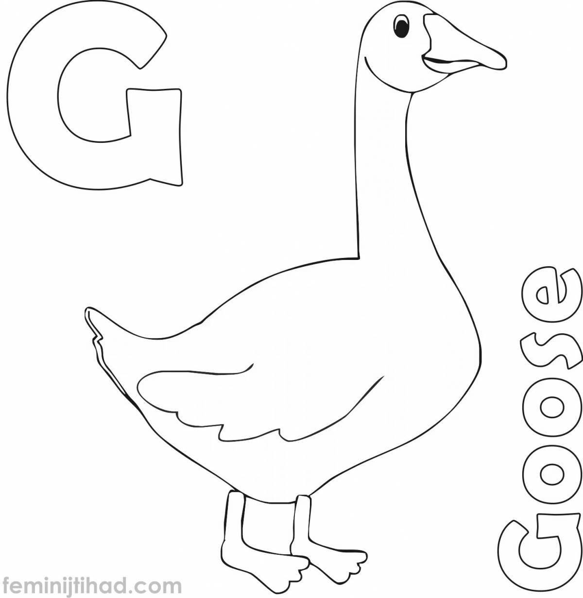 Magic Goose Coloring Page for 3-4 year olds