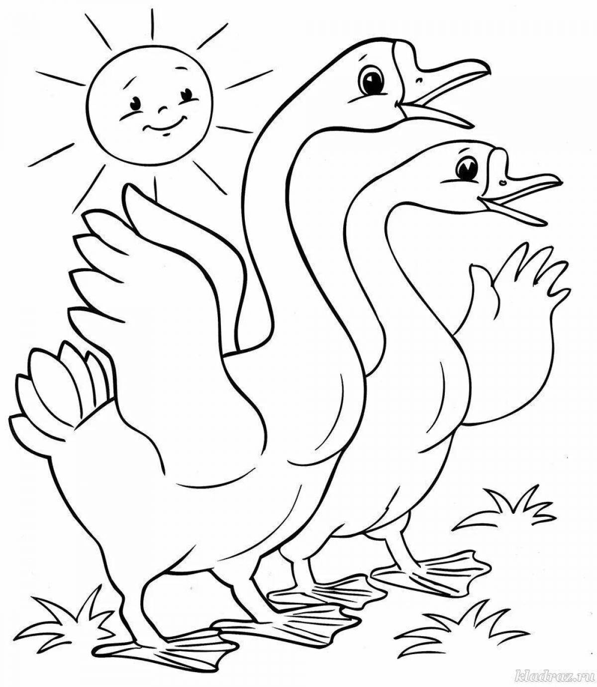 Incredible goose coloring book for 3-4 year olds