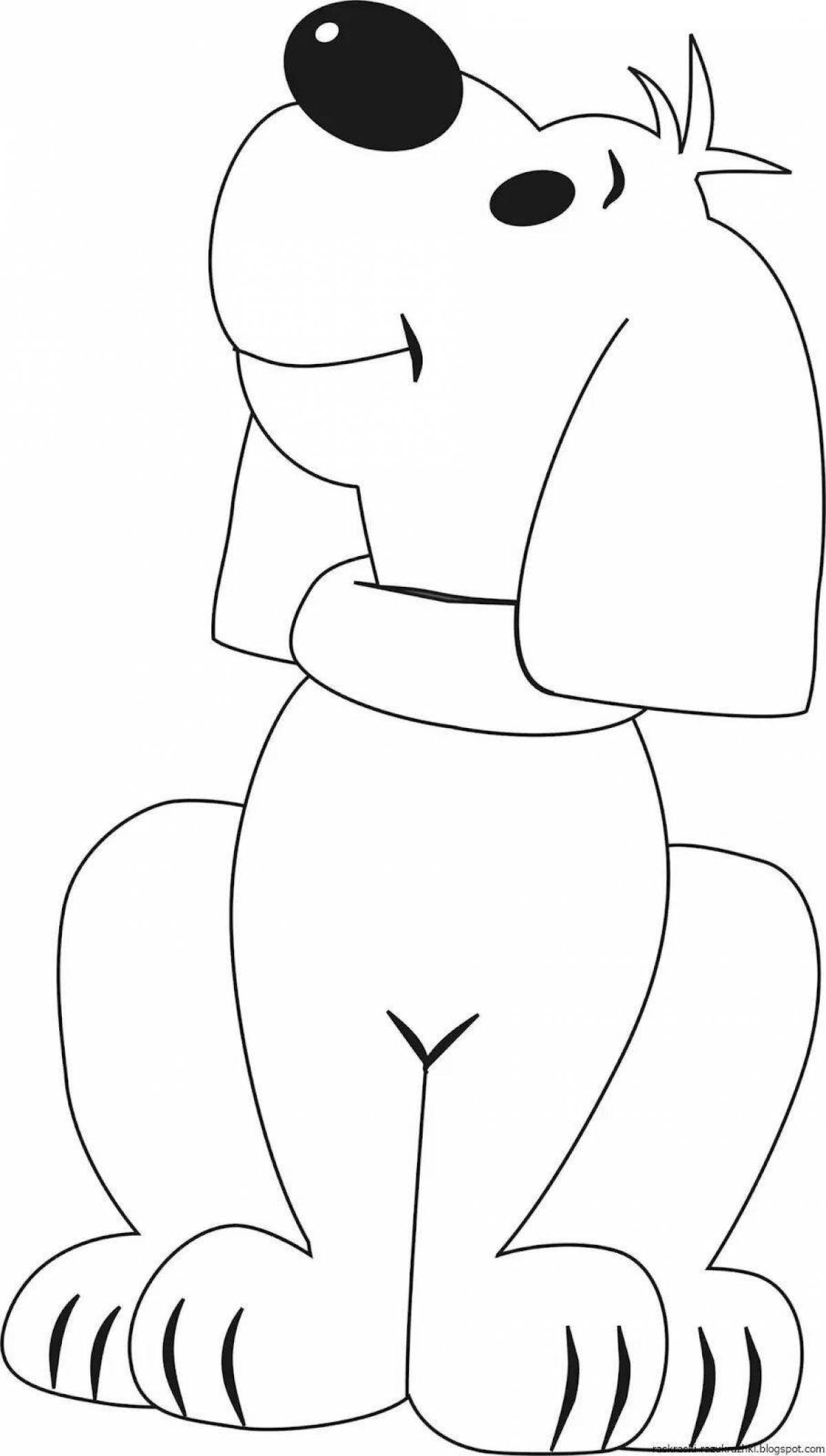 Очаровательный щенок-раскраска