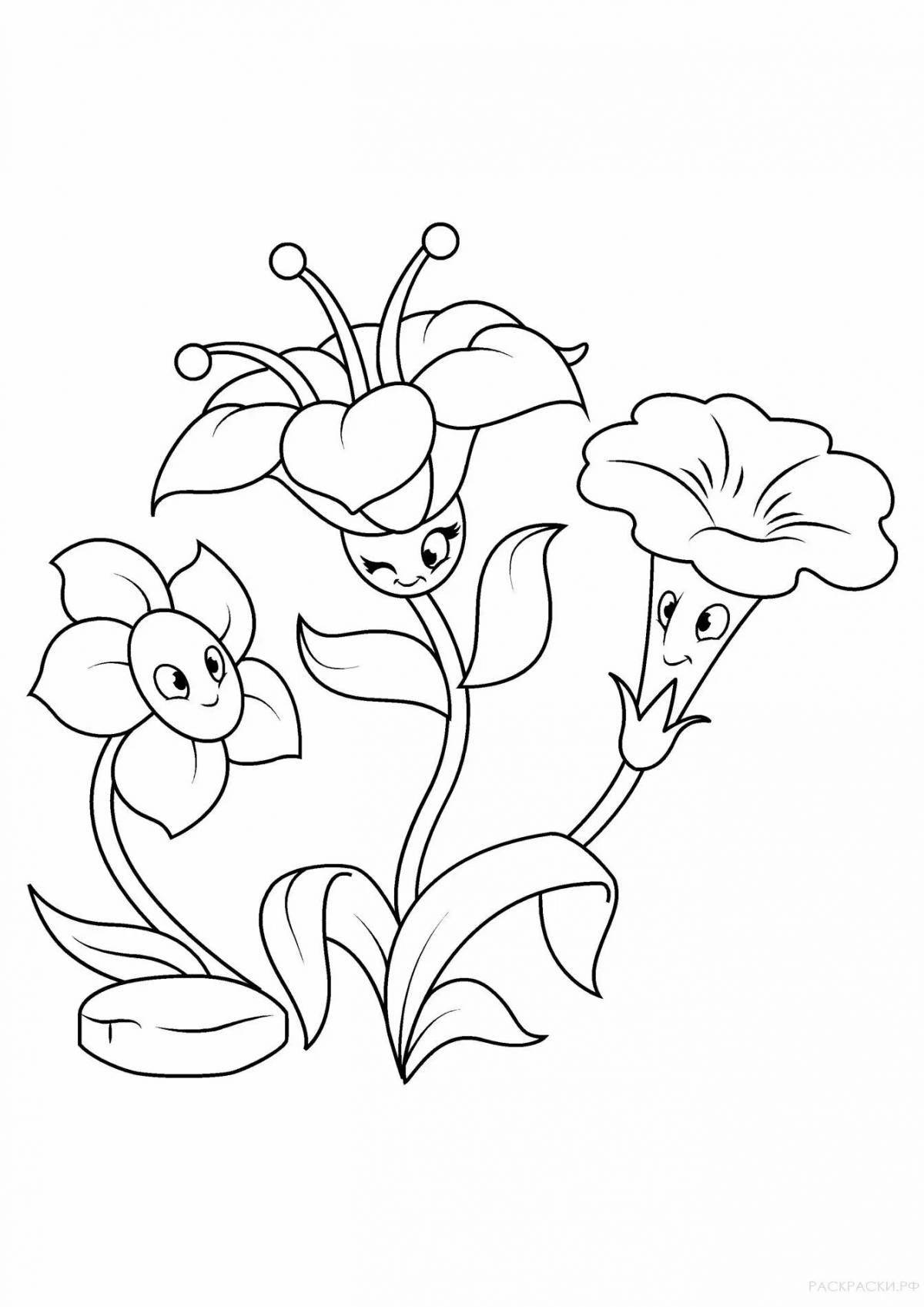Radiant coloring flowers for children 3 4