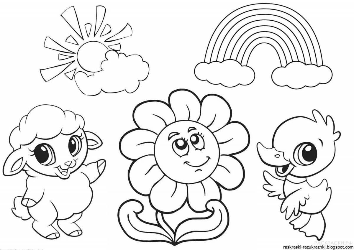 Coloring book in pdf format for children 3-4 years old