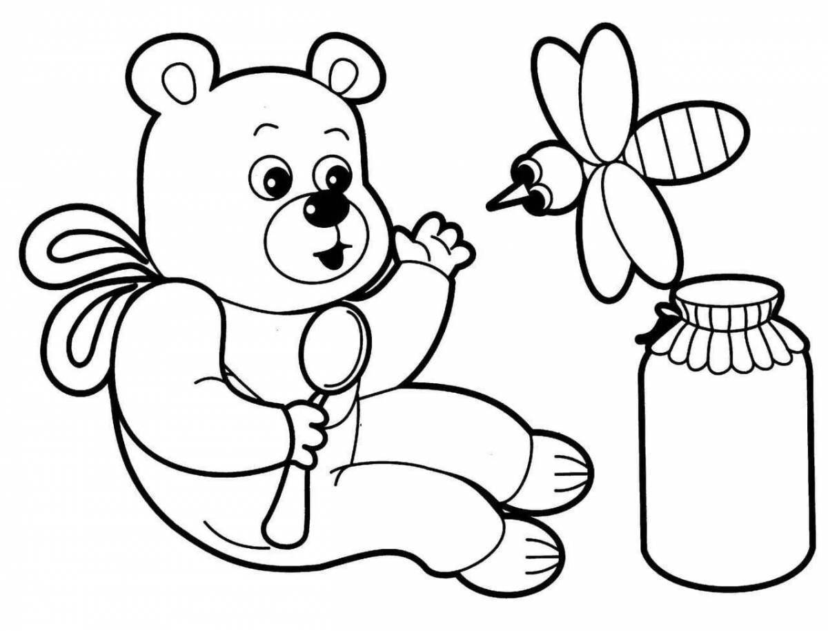 Цветная веселая раскраска pdf для детей 3-4 лет