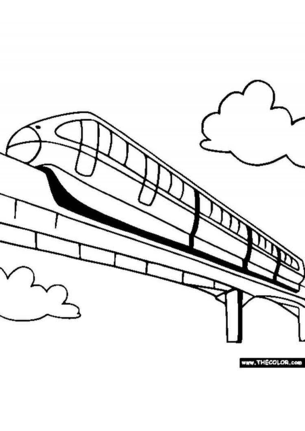 Распечатать картинку поезд. Раскраска поезд монорельс. Скоростной поезд раскраска для детей. Раскраски Железнодорожный транспорт для детей. Современный поезд для раскрашивания.