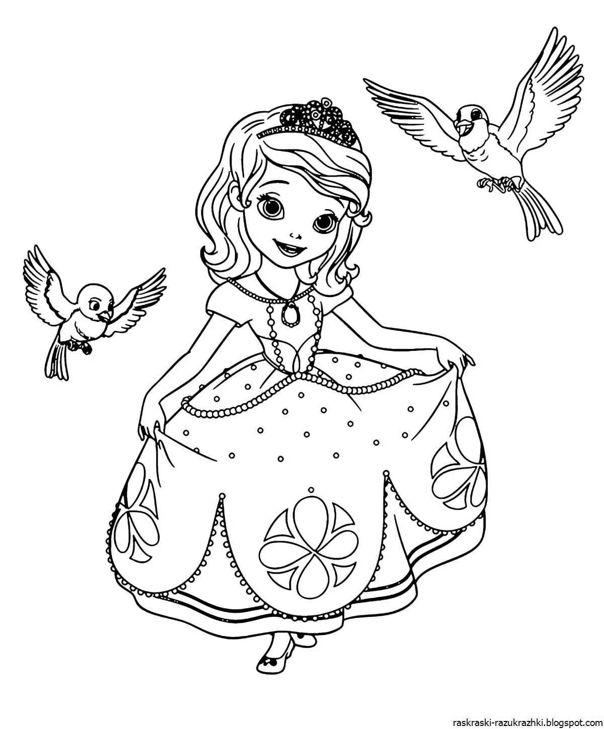 Fun coloring pages of princesses for girls 4-5 years old