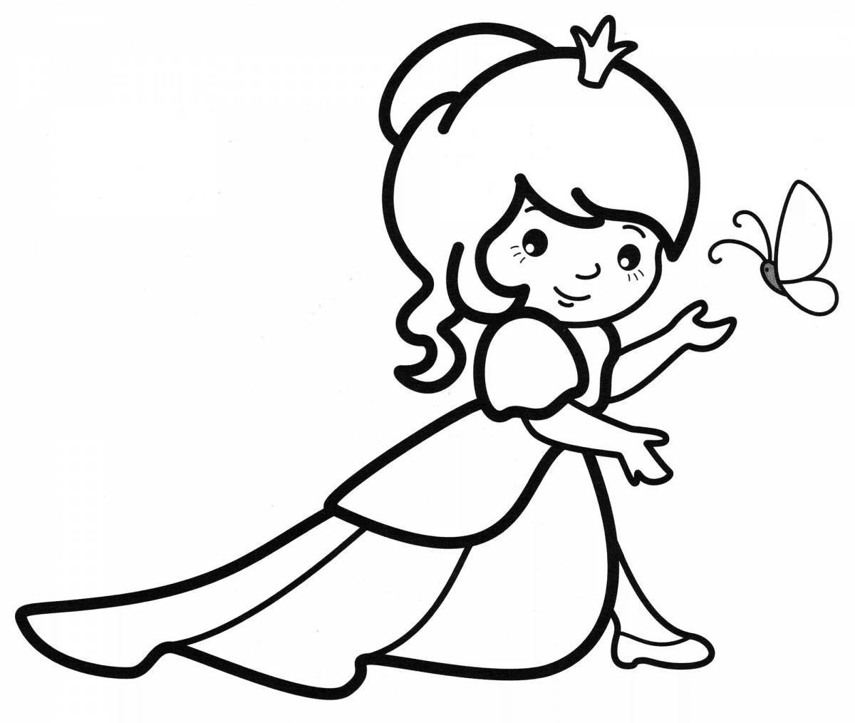 Adorable princess coloring pages for girls 4-5 years old