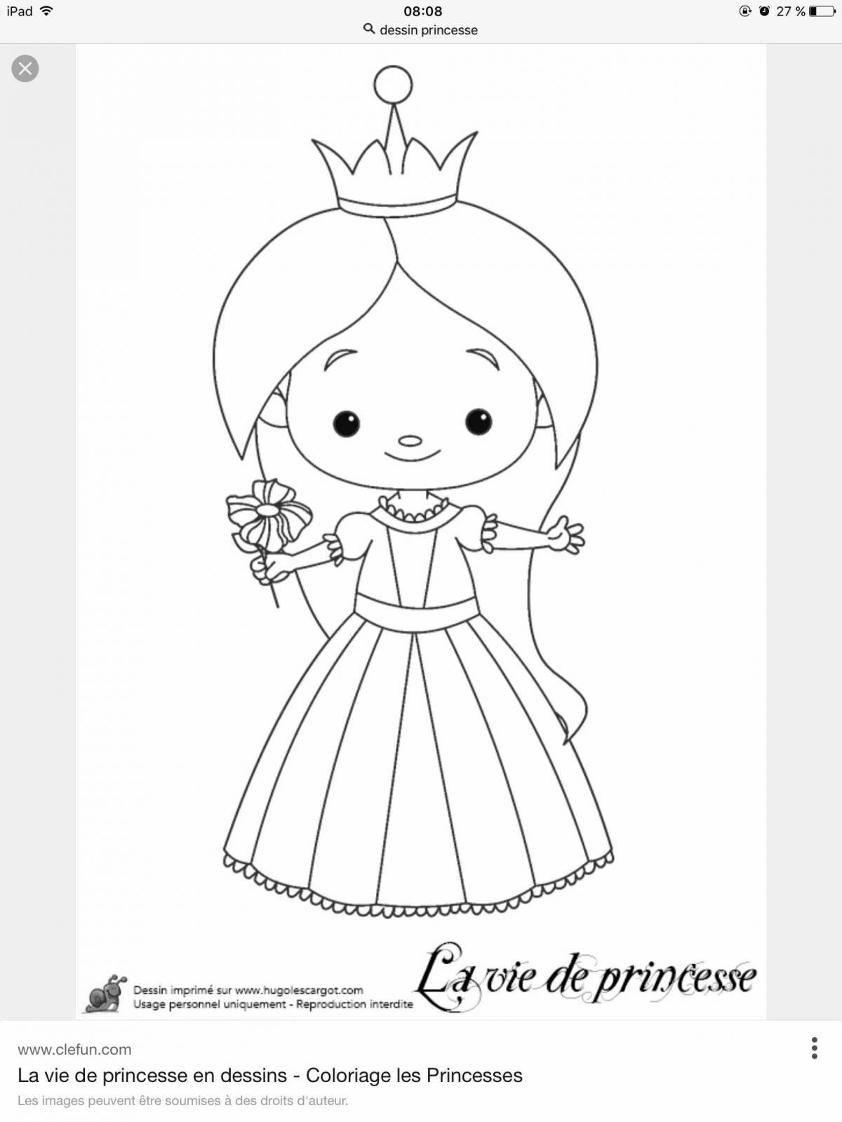 Great princess coloring pages for girls 4-5 years old