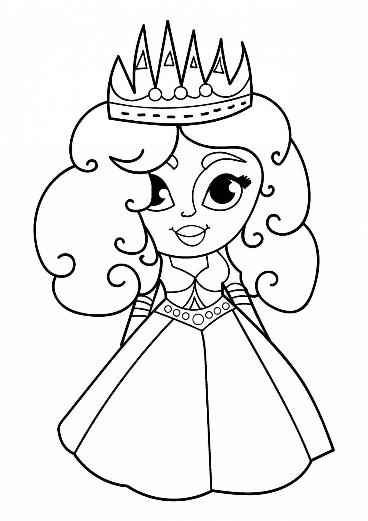 Cute princess coloring pages for girls 4-5 years old