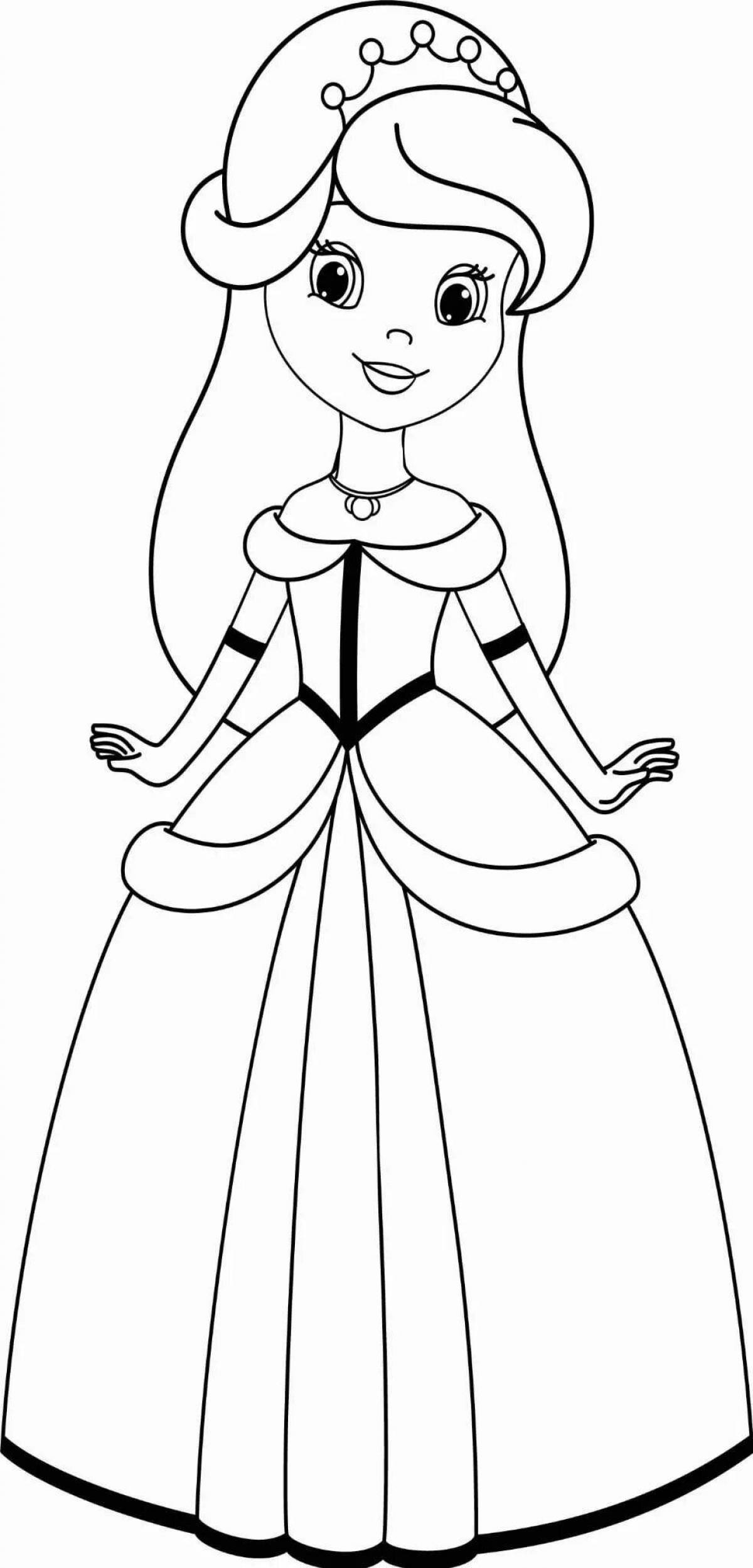 Beautiful princess coloring pages for girls 4-5 years old