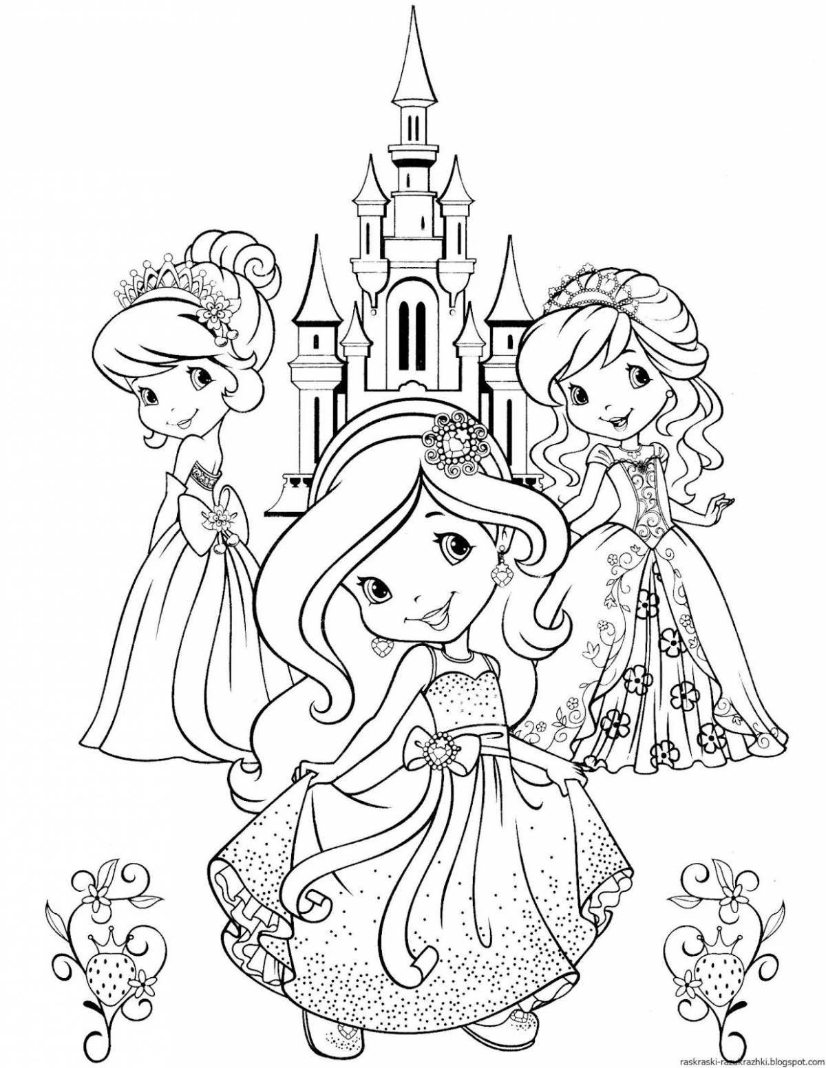 Violent princess coloring pages for girls 4-5 years old