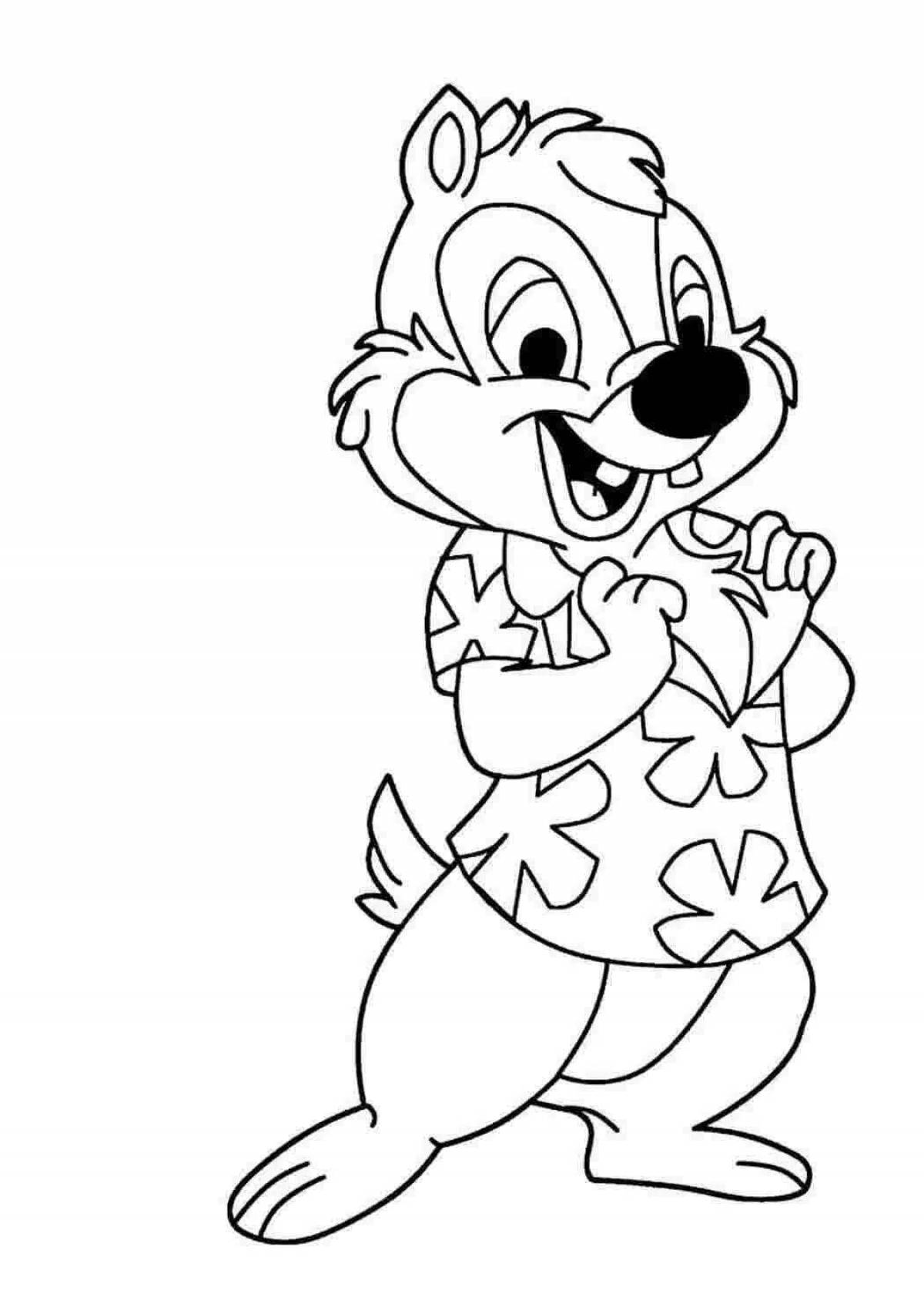 Adorable chip and dale coloring book for kids